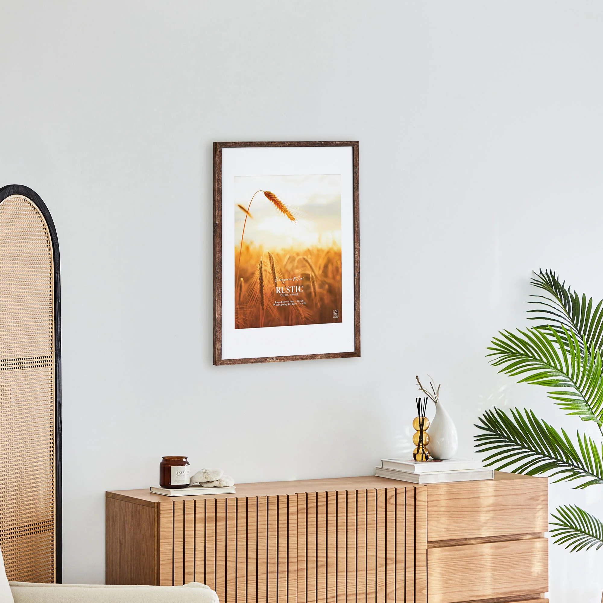 50x70cm Mat to 40x50cm Premium Rustic Wooden Photo Frame - Image 2