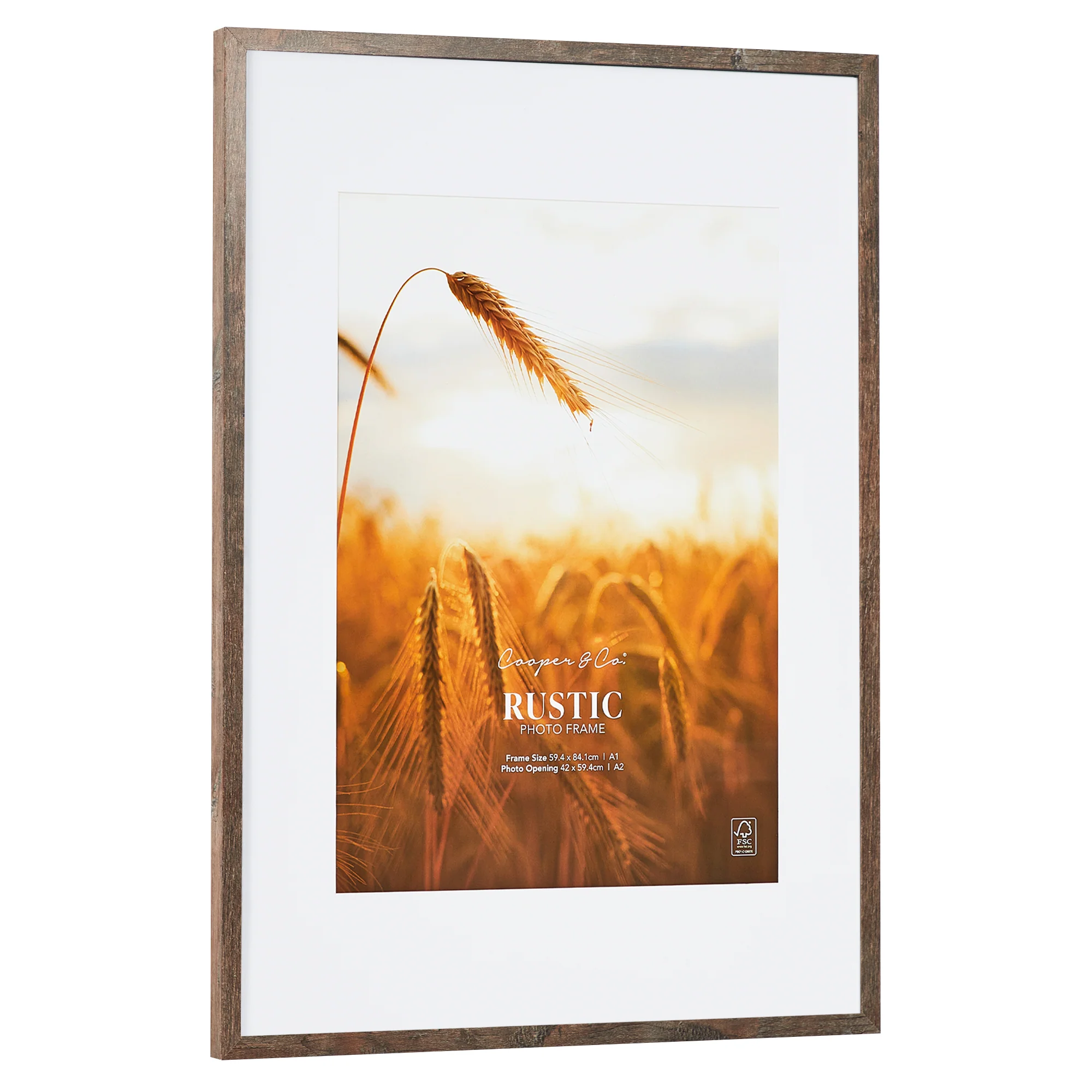 59.4x84.1cm Mat to 42x59.4cm Premium Rustic Wooden Photo Frame - Image 5