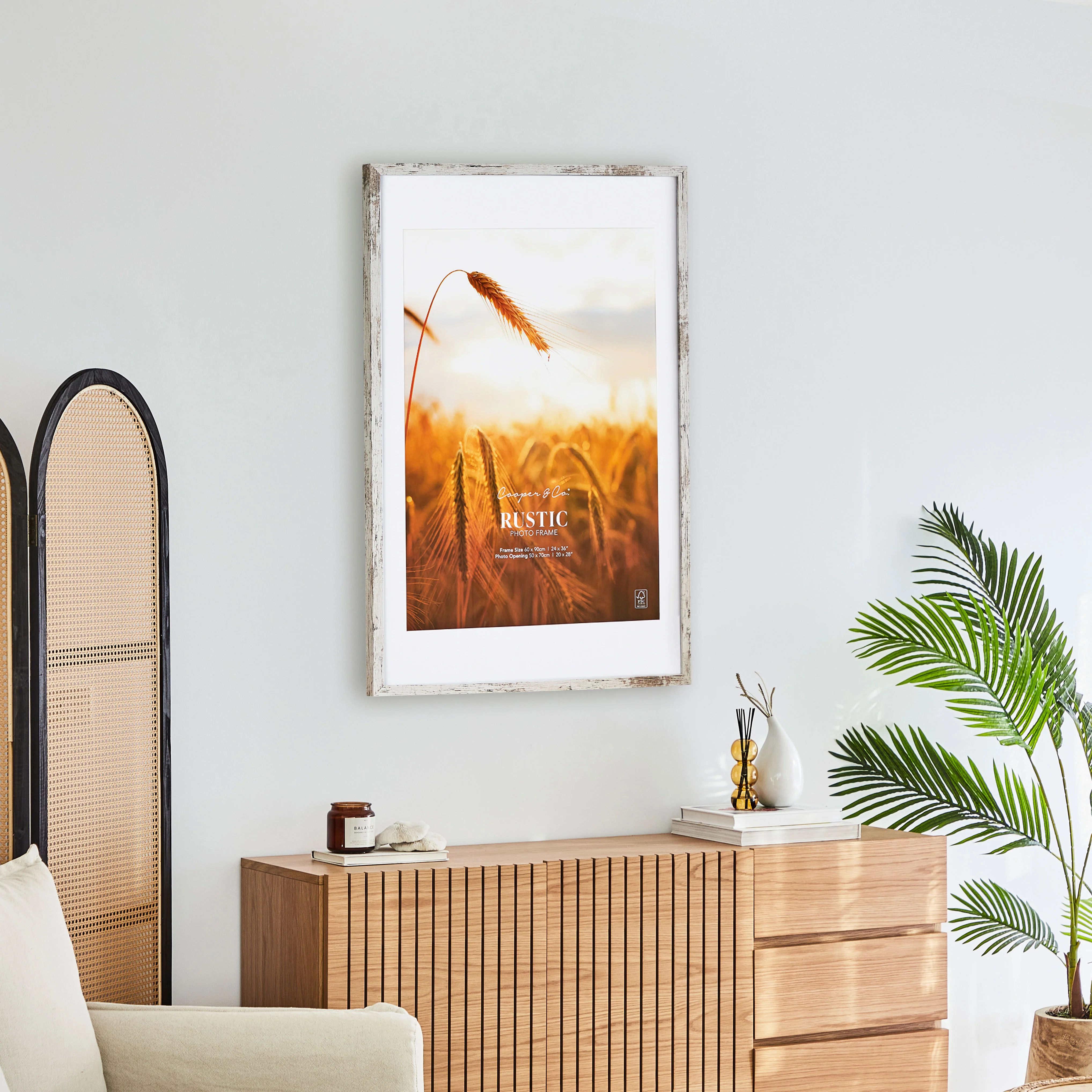 60x90cm Mat to 50x70cm Premium Rustic Wooden Photo Frame - Image 13