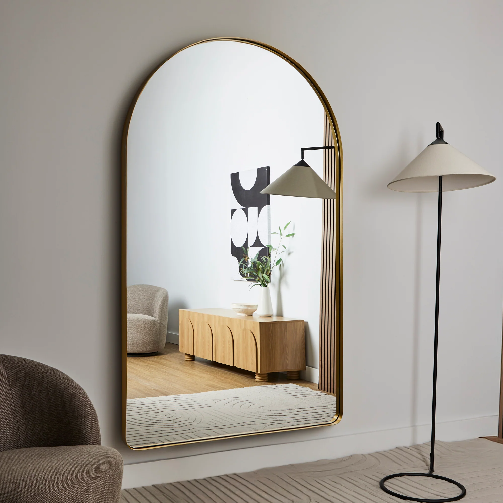 Arden 180cm Arch Mirror Gold - Image 4
