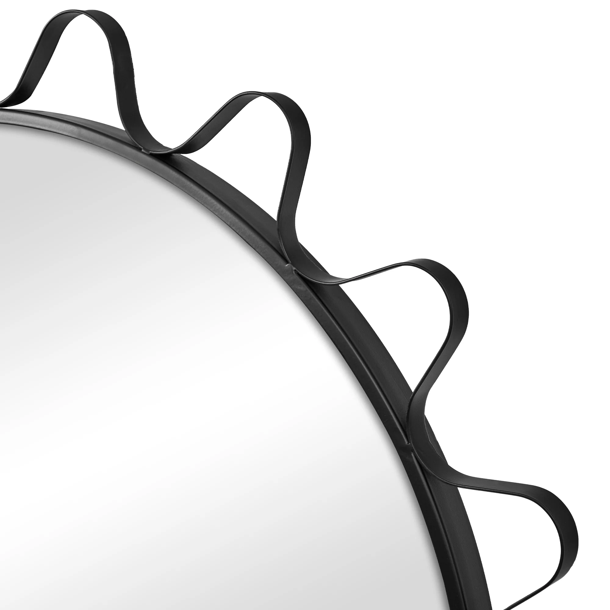 Aria Wavey 90cm Round Mirror Black - Image 6