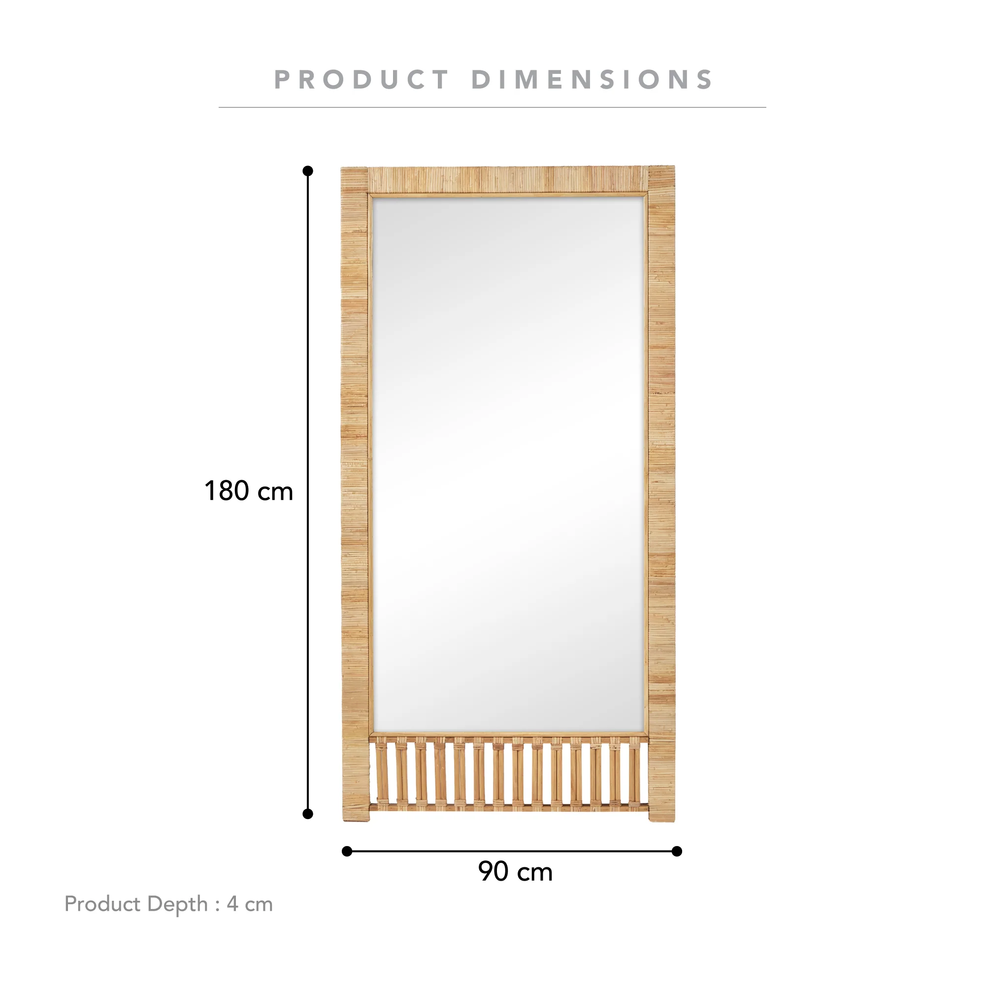 Ariel Woven 180cm Rectangle Mirror - Image 3