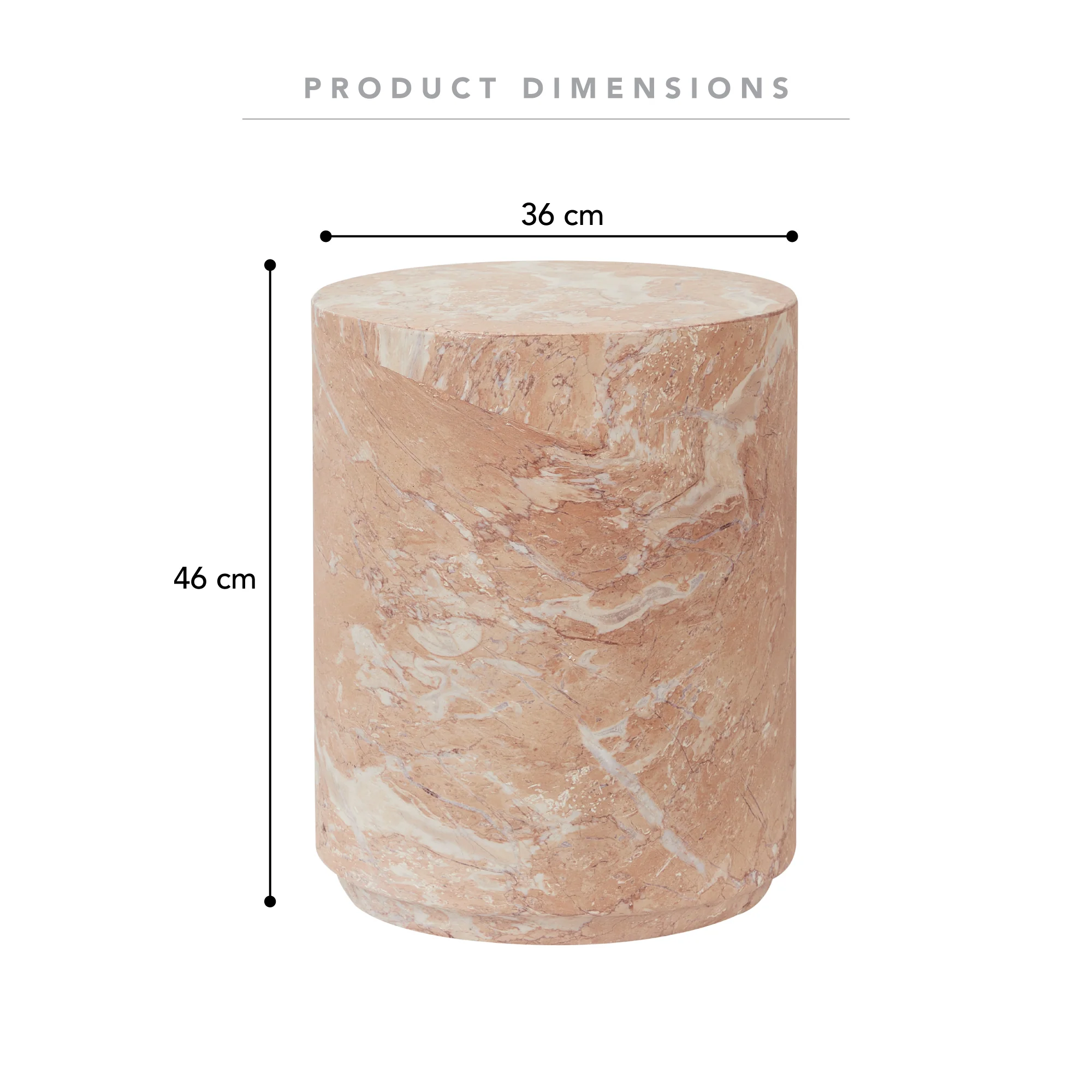 Astrid Rose Tea Marble Look Side Table - Image 3