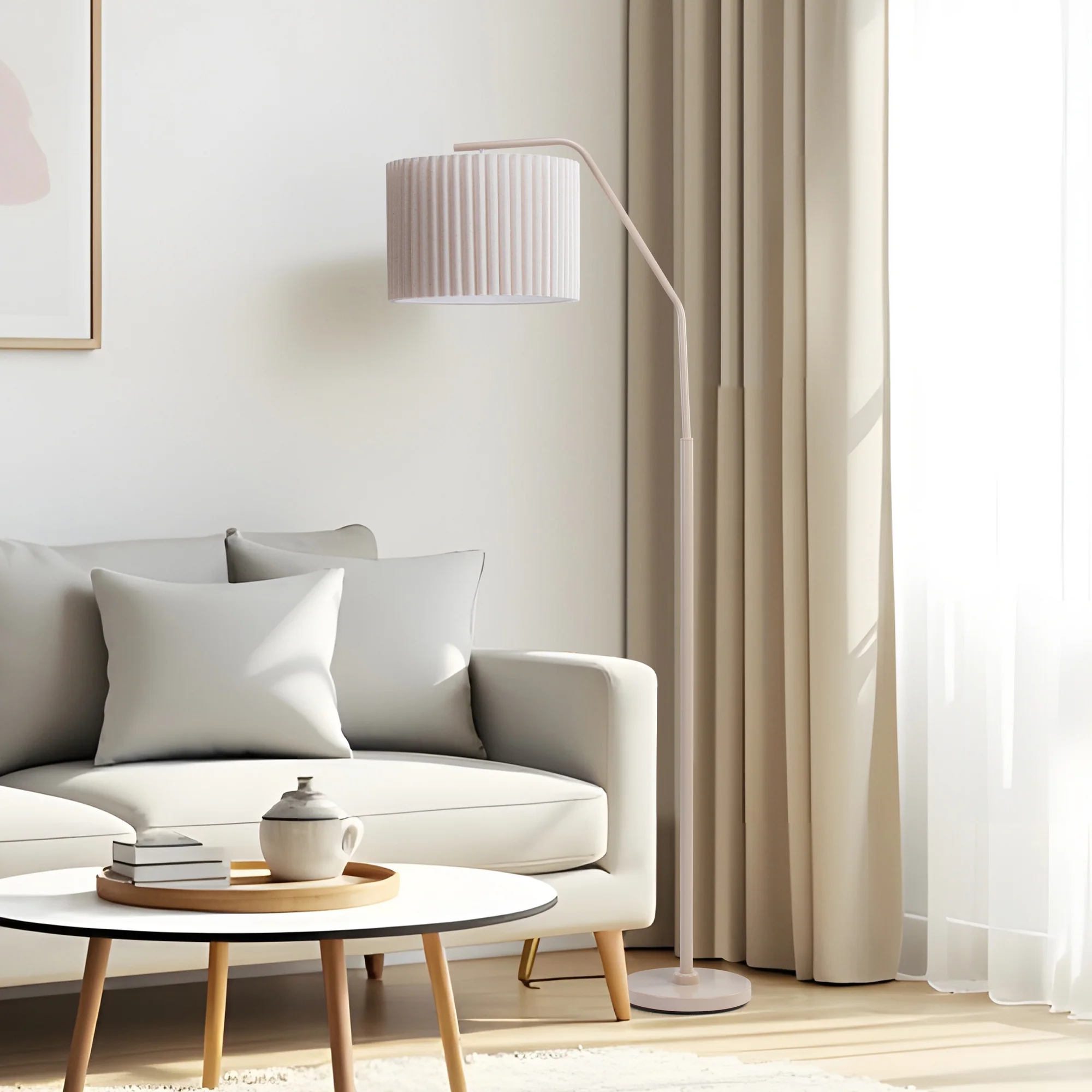Astrid Hanging Ribbed Floor Lamp Oat - Image 10