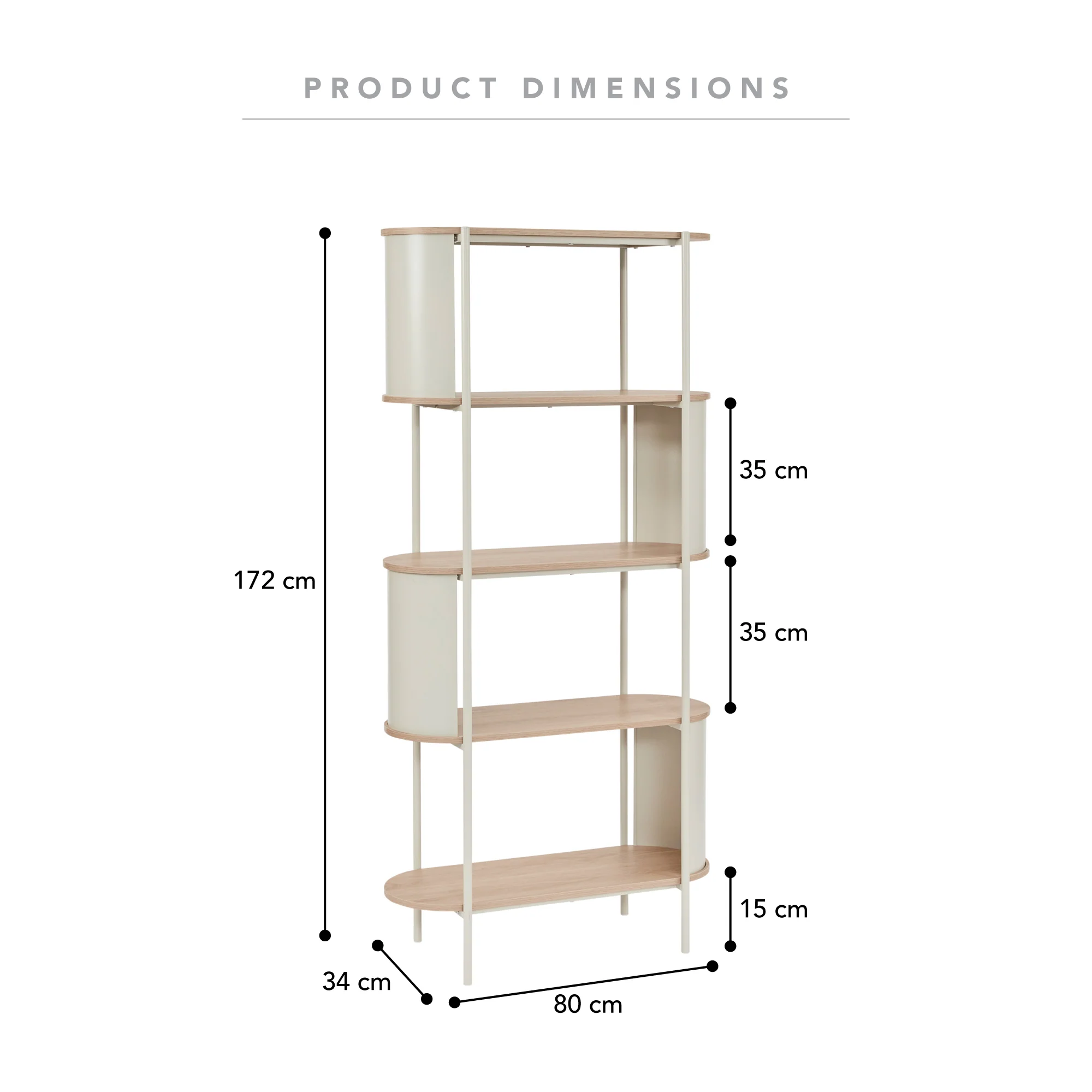 Boston Bookcase Cream - Image 3