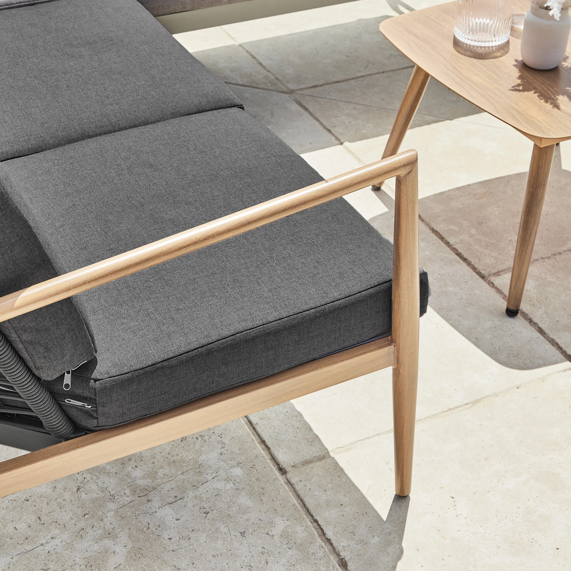 Cayo 3-piece Outdoor Corner Set Charcoal & Natural - Image 9