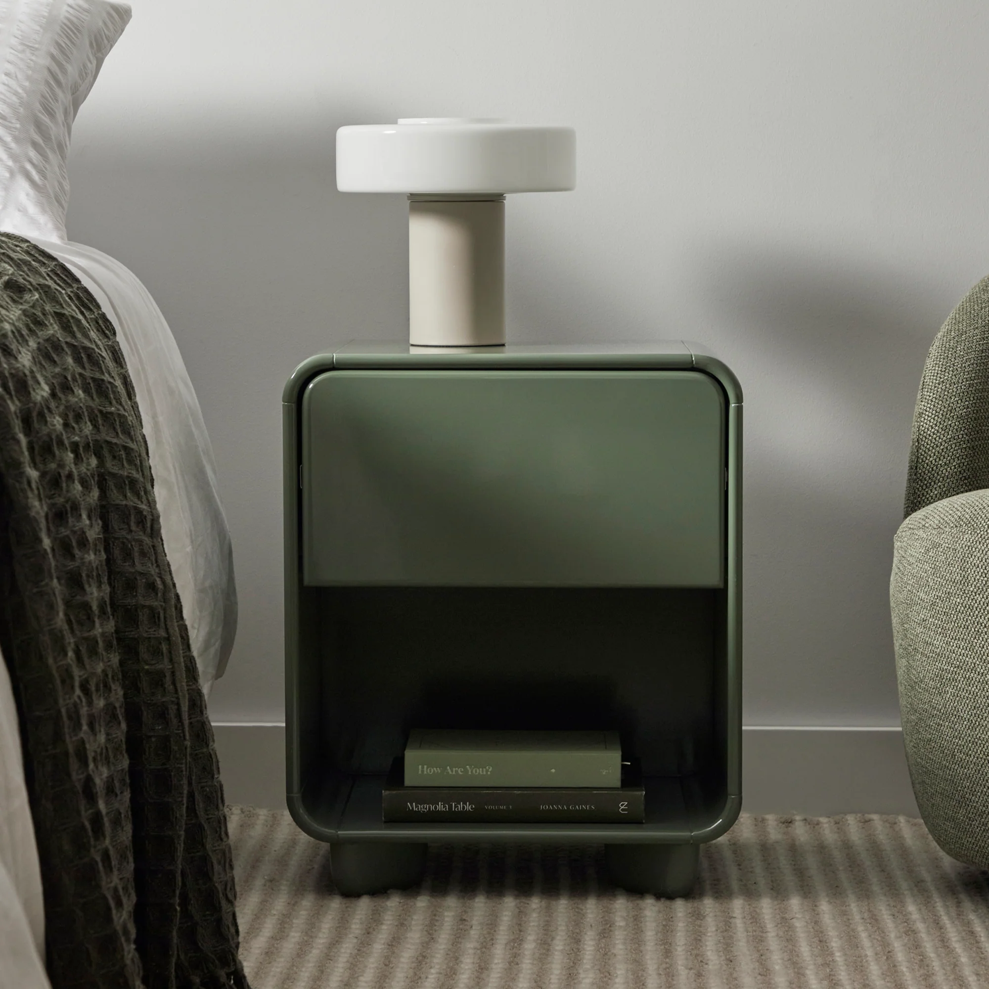 Charlie Gloss Bedside Table Green (Set of 2) - Image 4