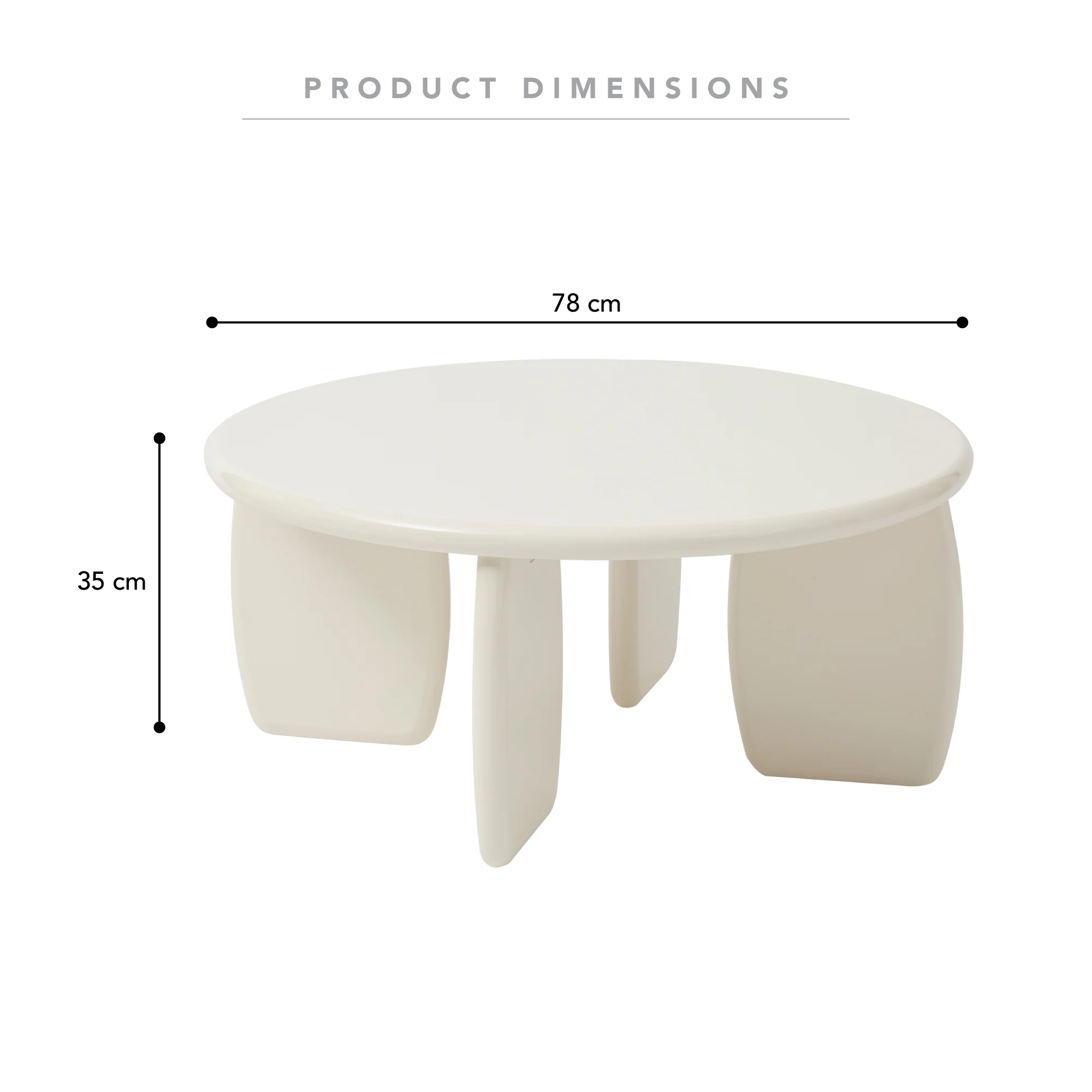 Charlie Gloss Coffee Table Cream - Image 3