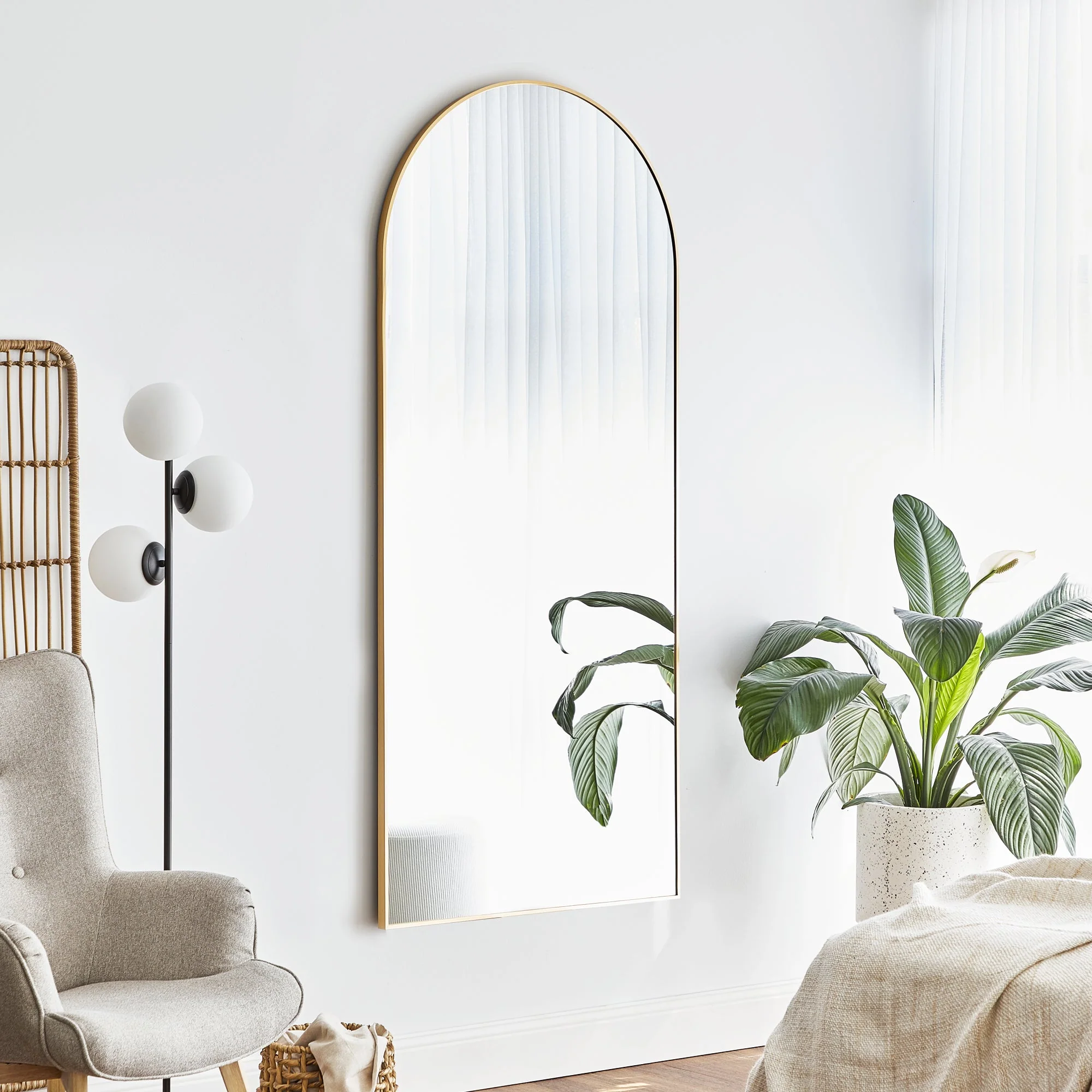 Cindy XL 180cm Arch Mirror Gold - Image 4