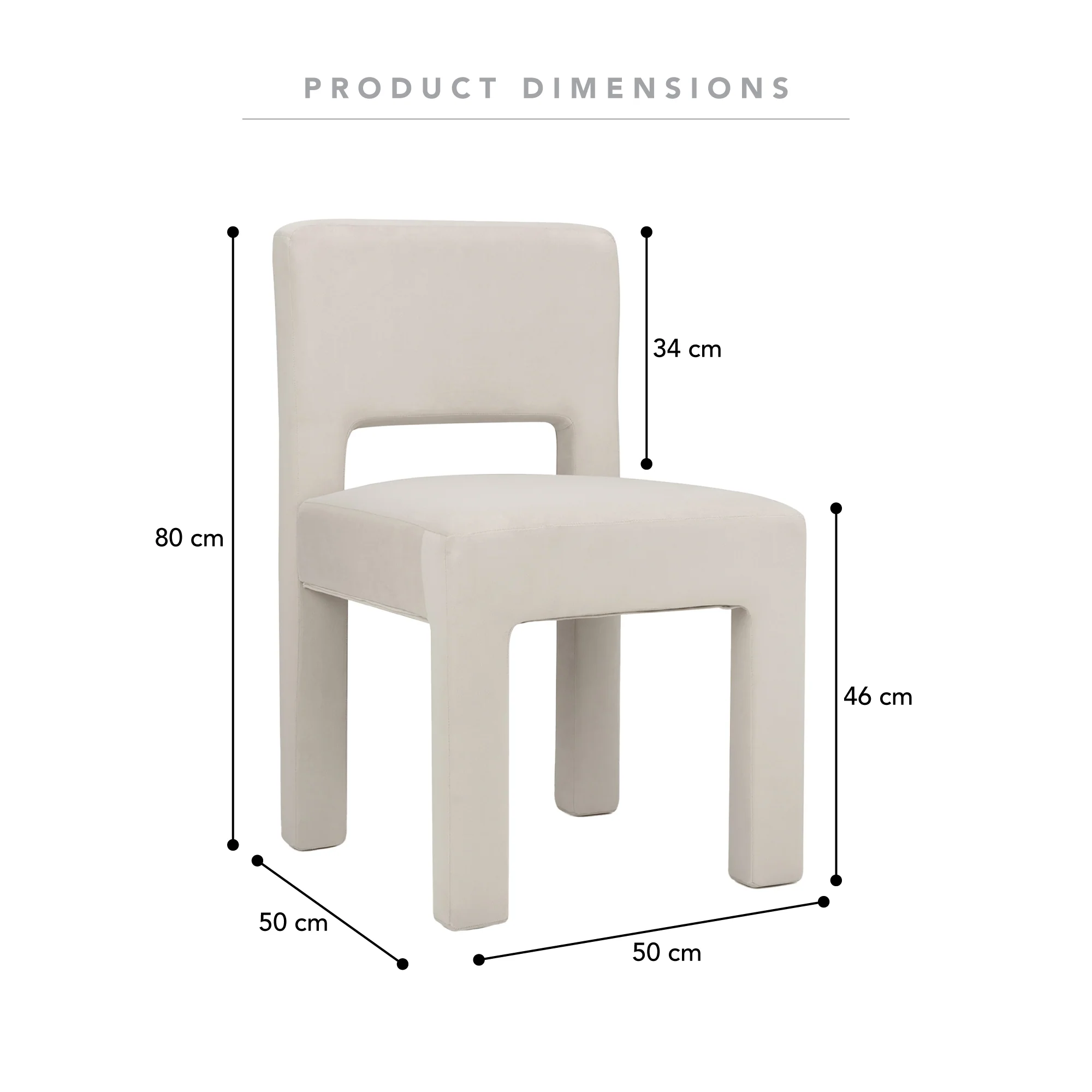 Claude Set of 2 Dining Chairs Beige Velvet - Image 3