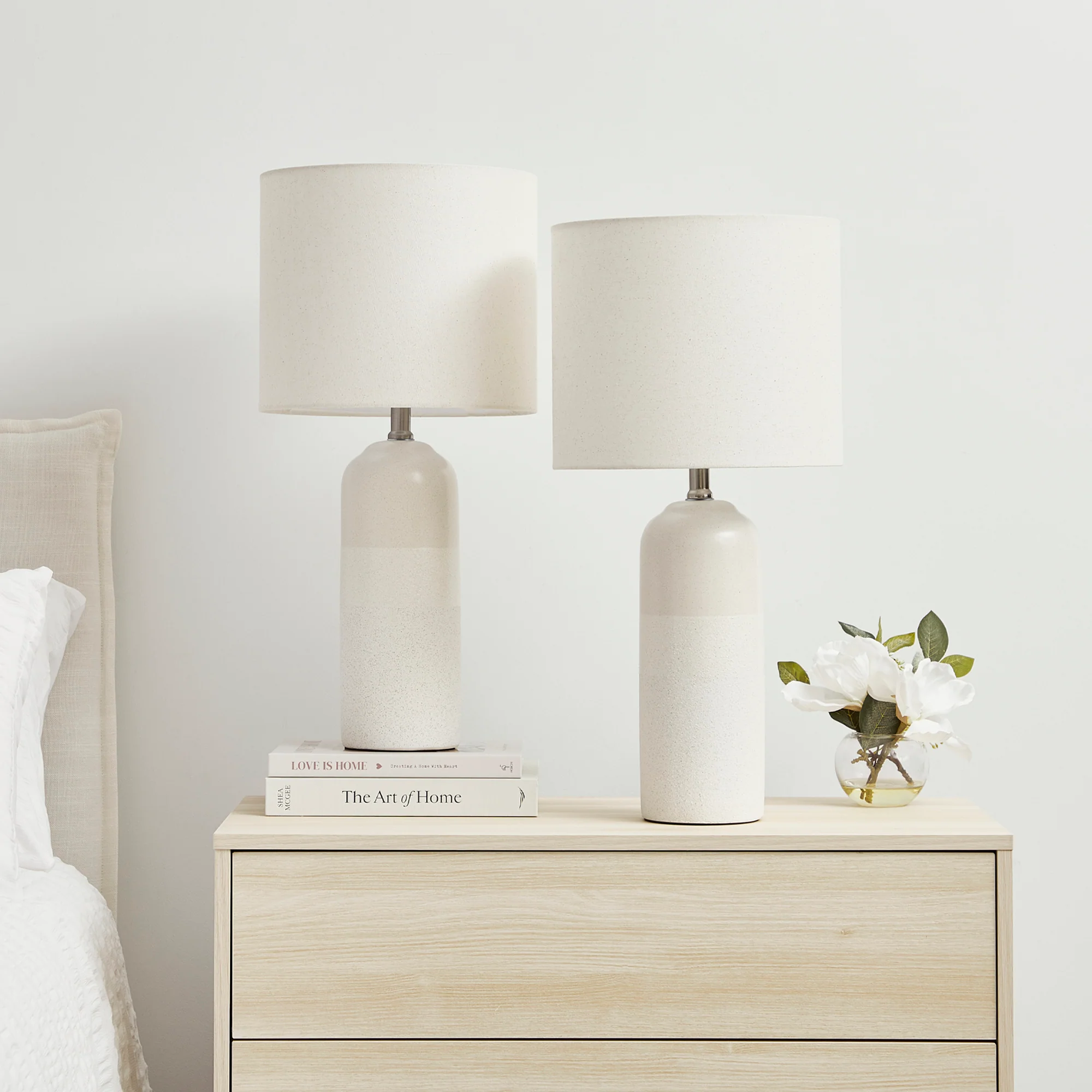 Clayton Modern Ceramic Table Lamp Cream (Set of 2) - Image 2