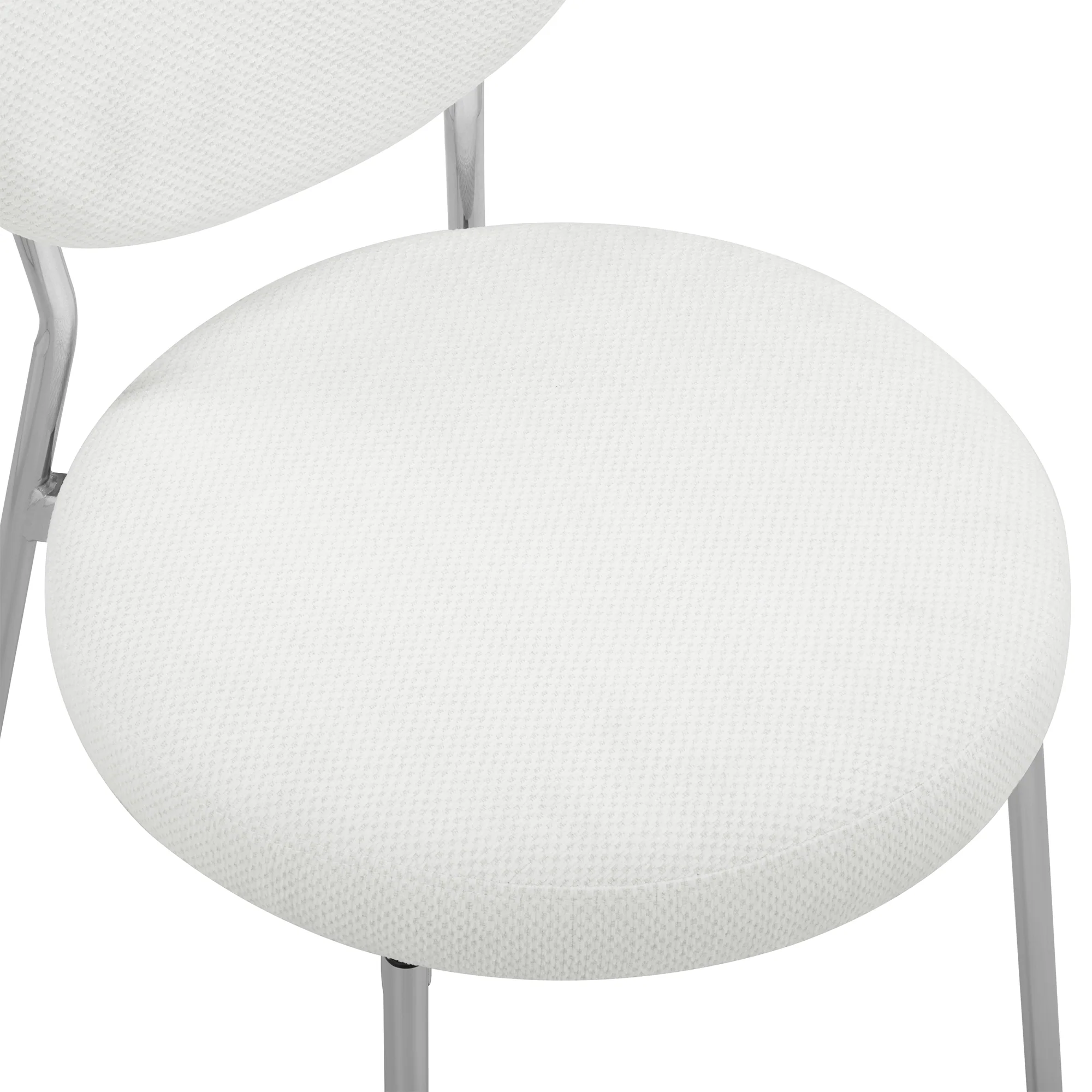 Cove Dining Table Black and Dora Set of 4 Dining Chairs Chrome and Cream Set - Image 11