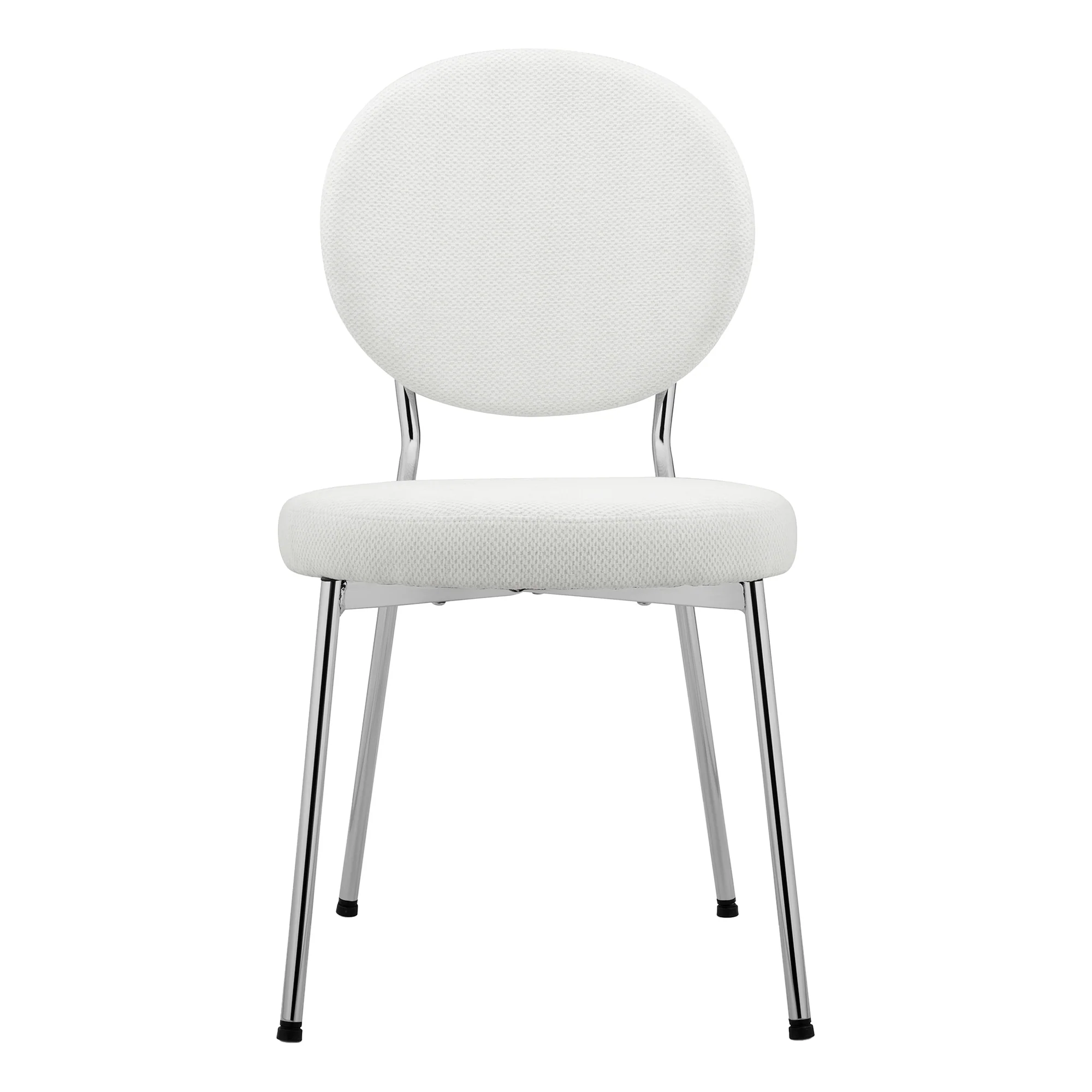 Cove Dining Table Black and Dora Set of 4 Dining Chairs Chrome and Cream Set - Image 12