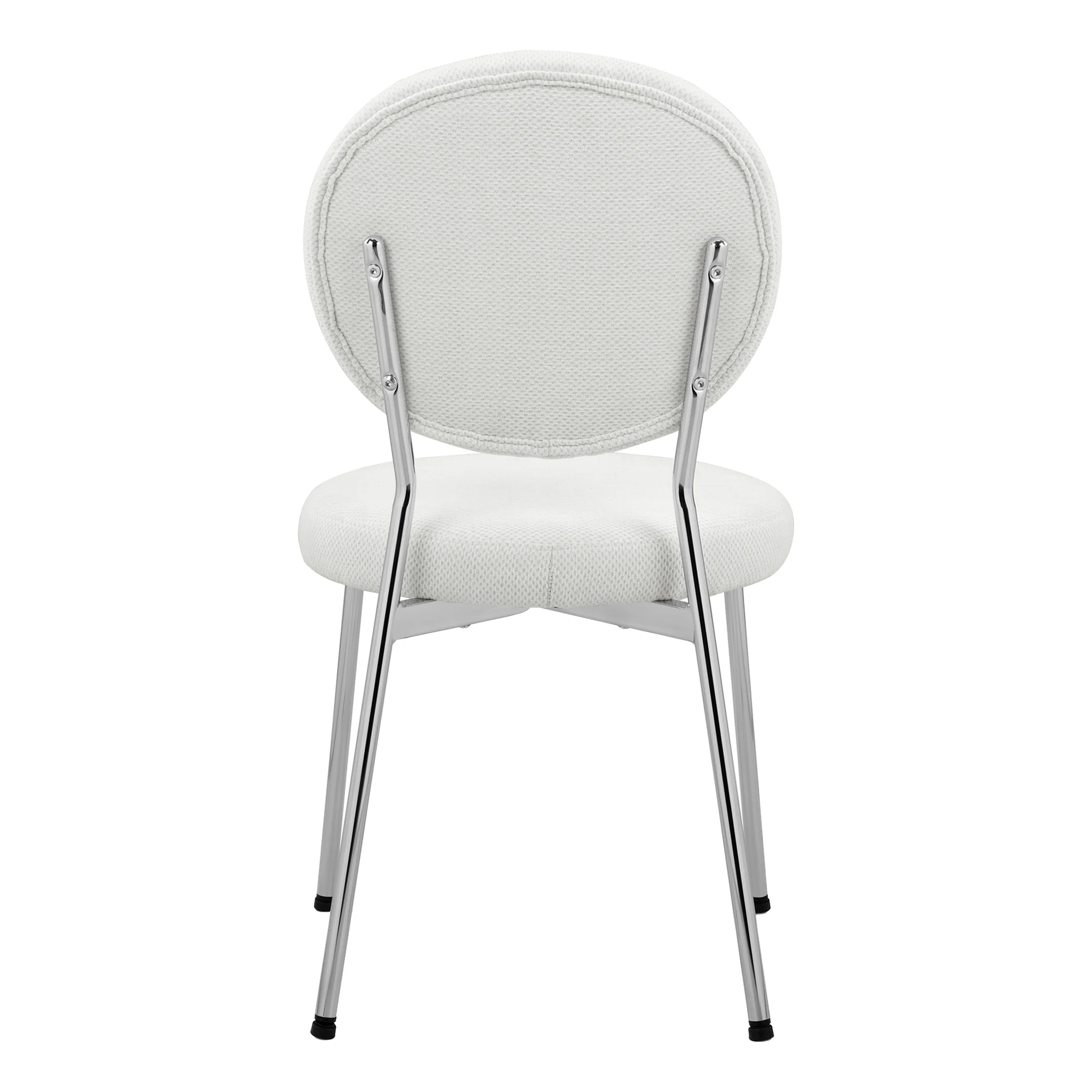 Cove Dining Table Black and Dora Set of 4 Dining Chairs Chrome and Cream Set - Image 14