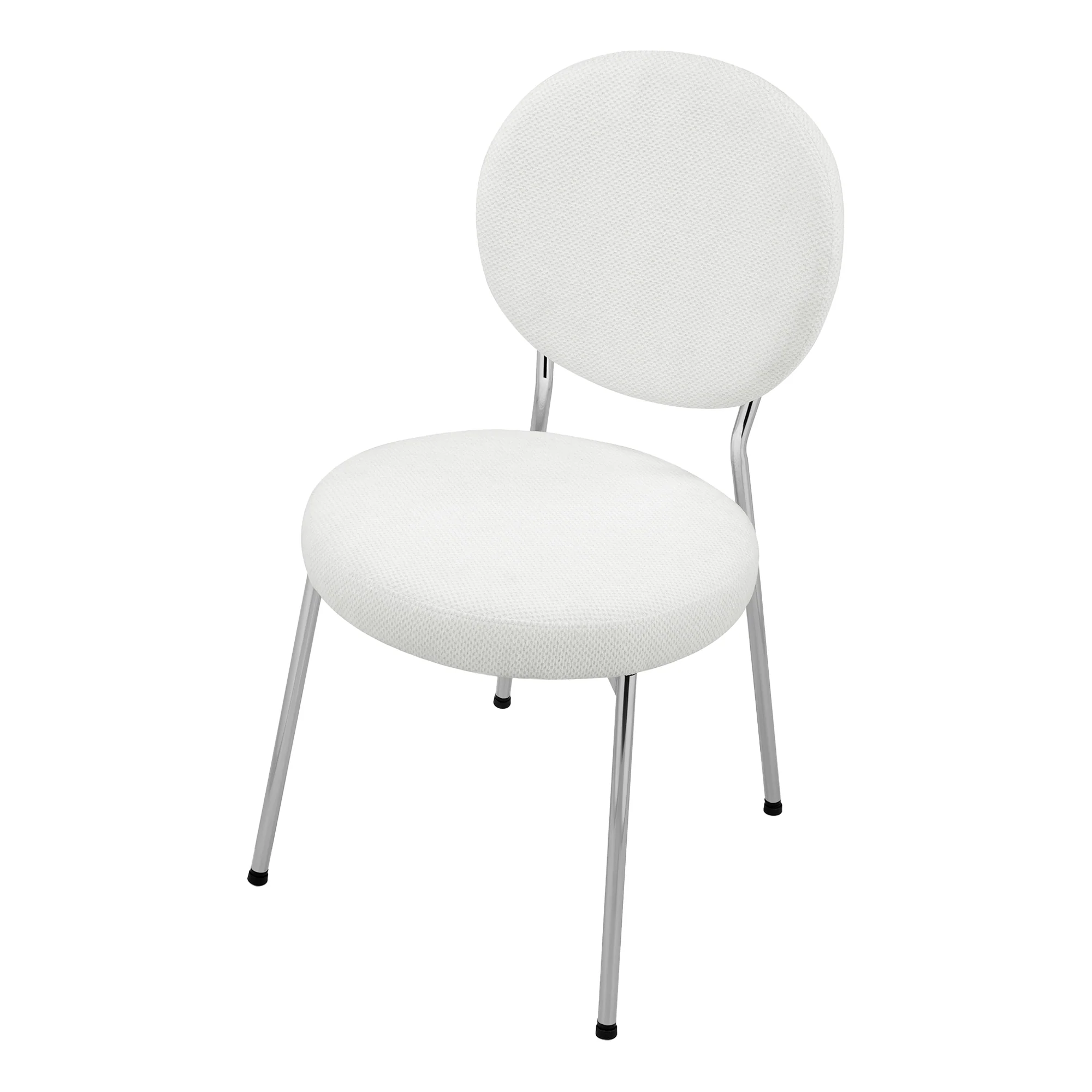 Cove Dining Table Black and Dora Set of 4 Dining Chairs Chrome and Cream Set - Image 15