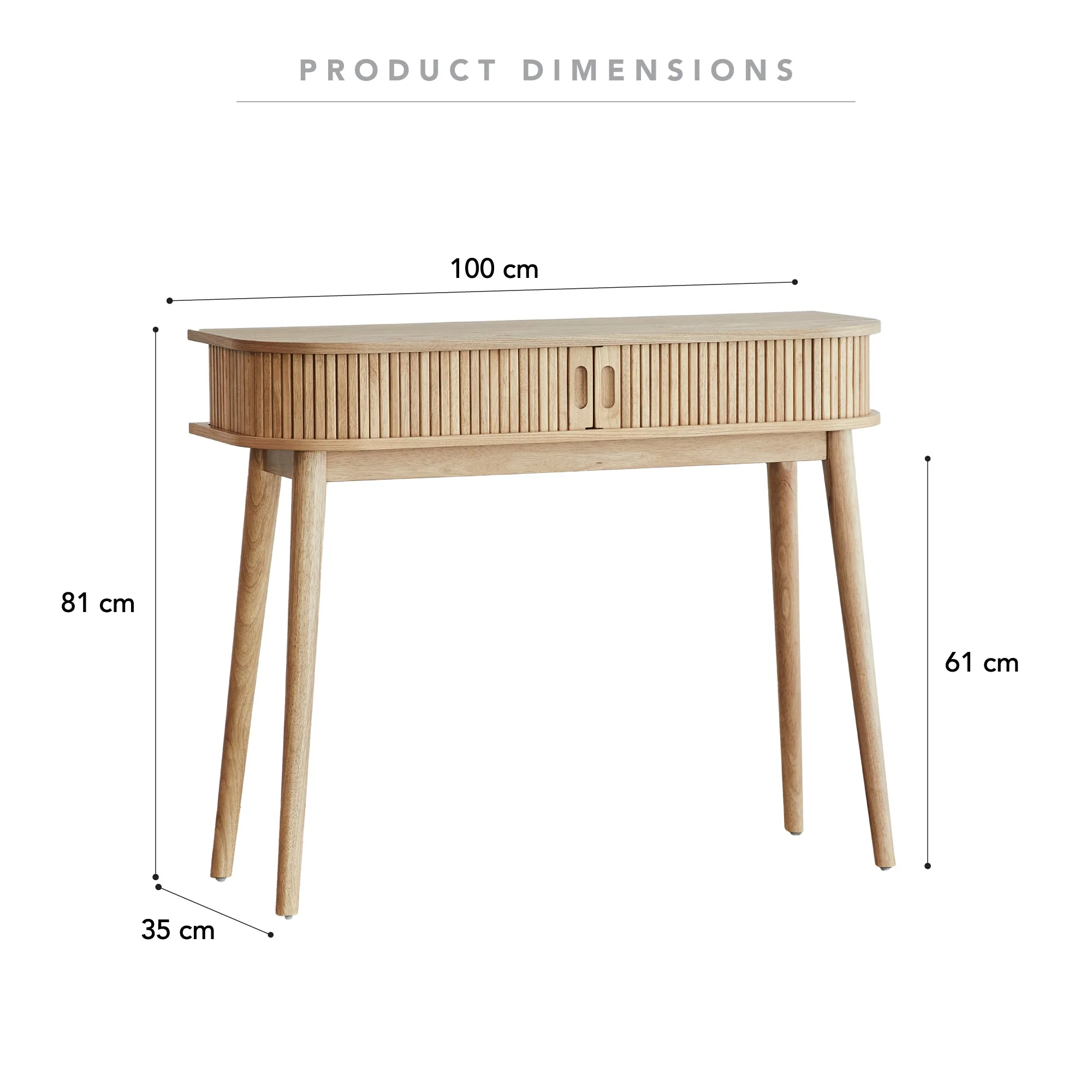 Curve Console Table Natural (100cm) - Image 3