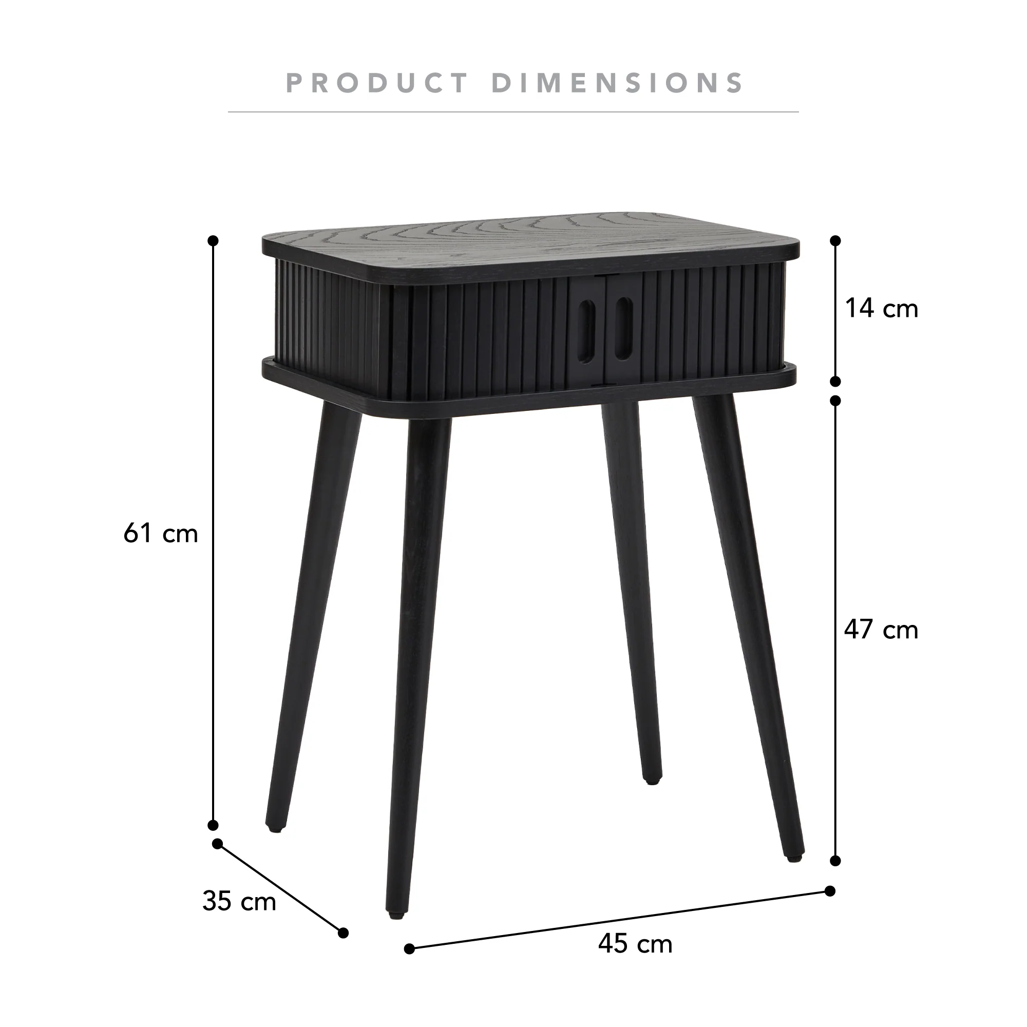 Curve Bedside Table Black - Image 3