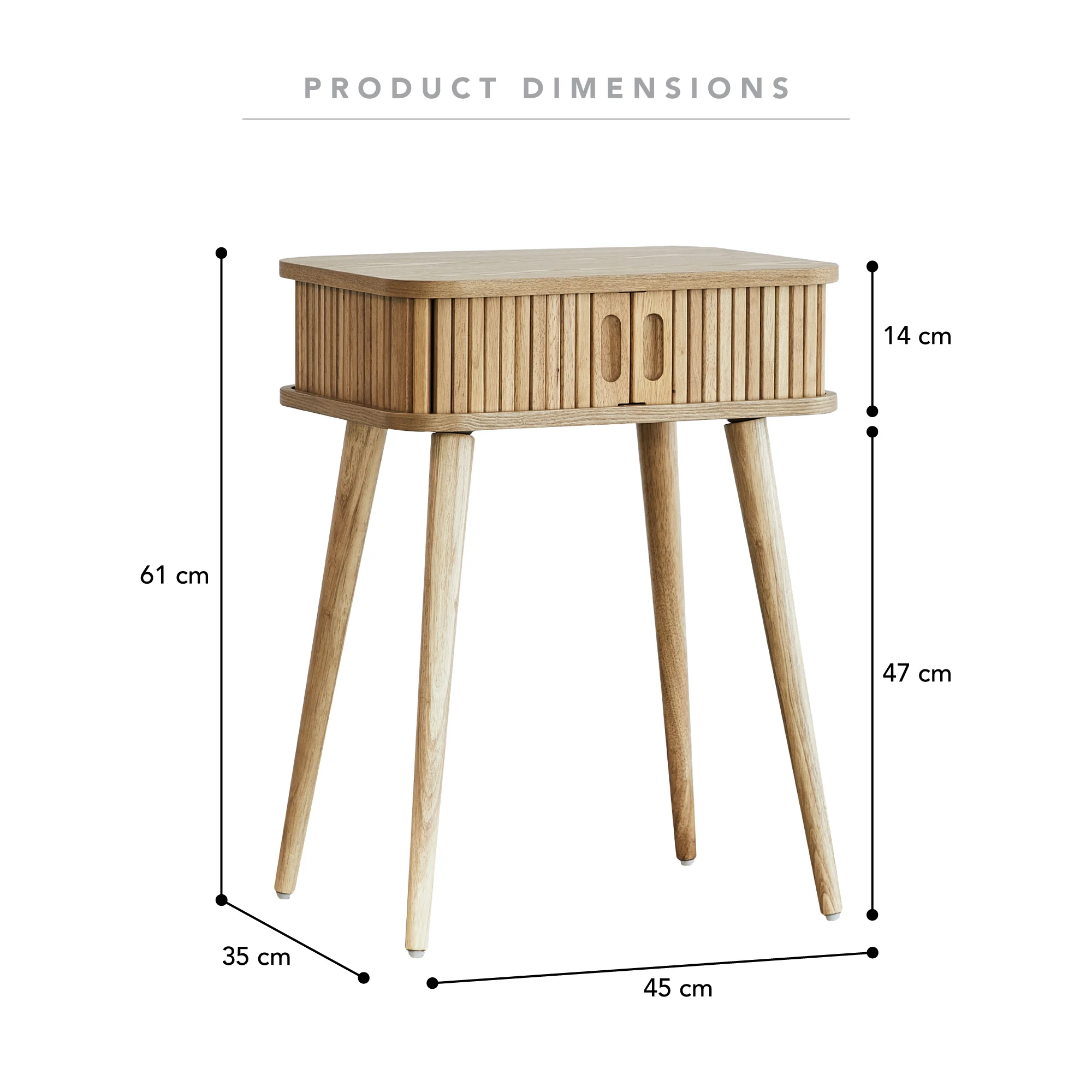 Curve Bedside Table Natural - Image 3