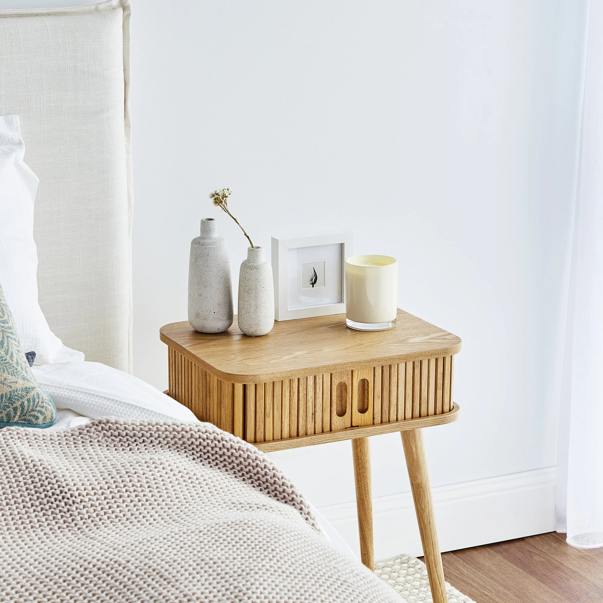 Curve Bedside Table Natural - Image 4