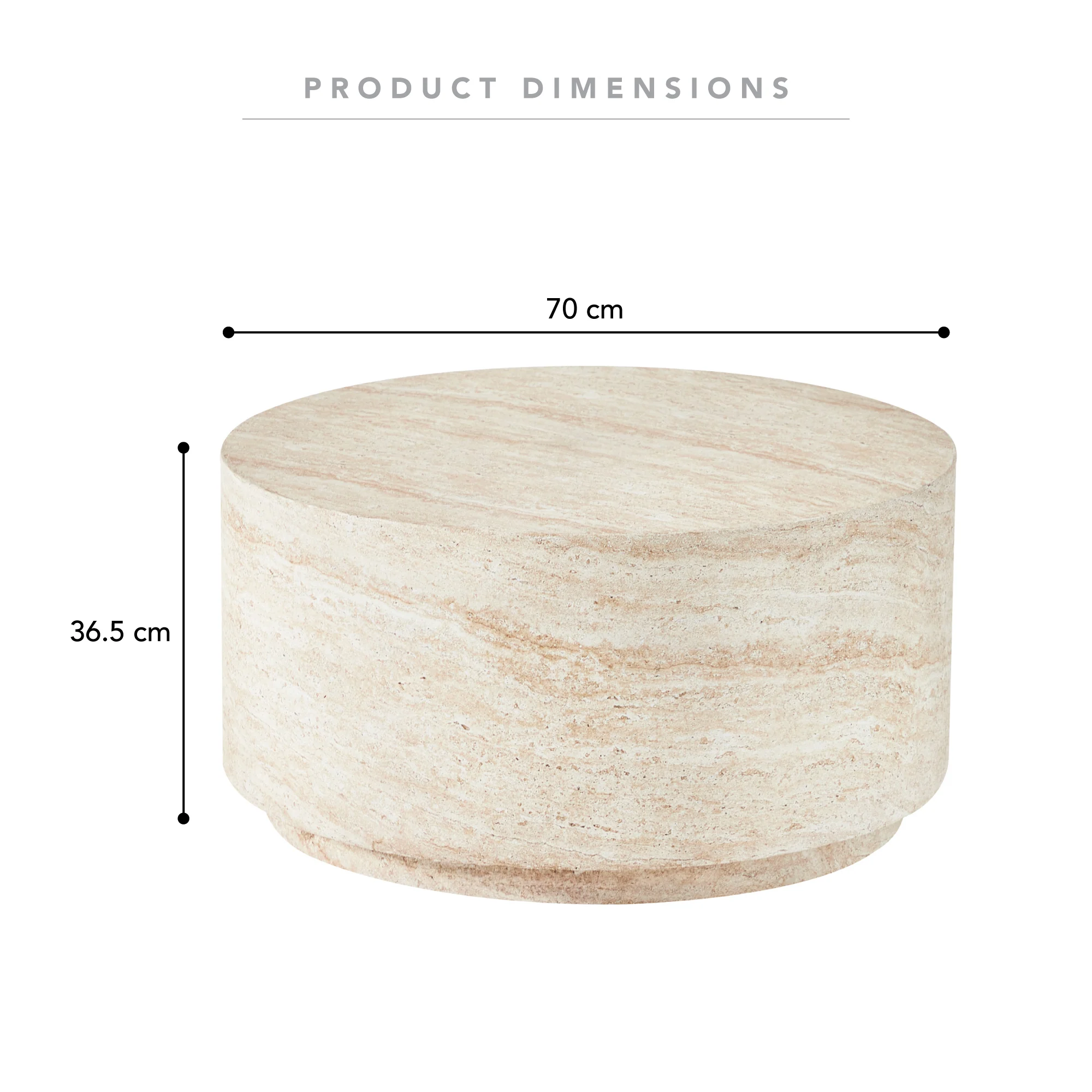 Elena Travertine Look Coffee Table - Image 3