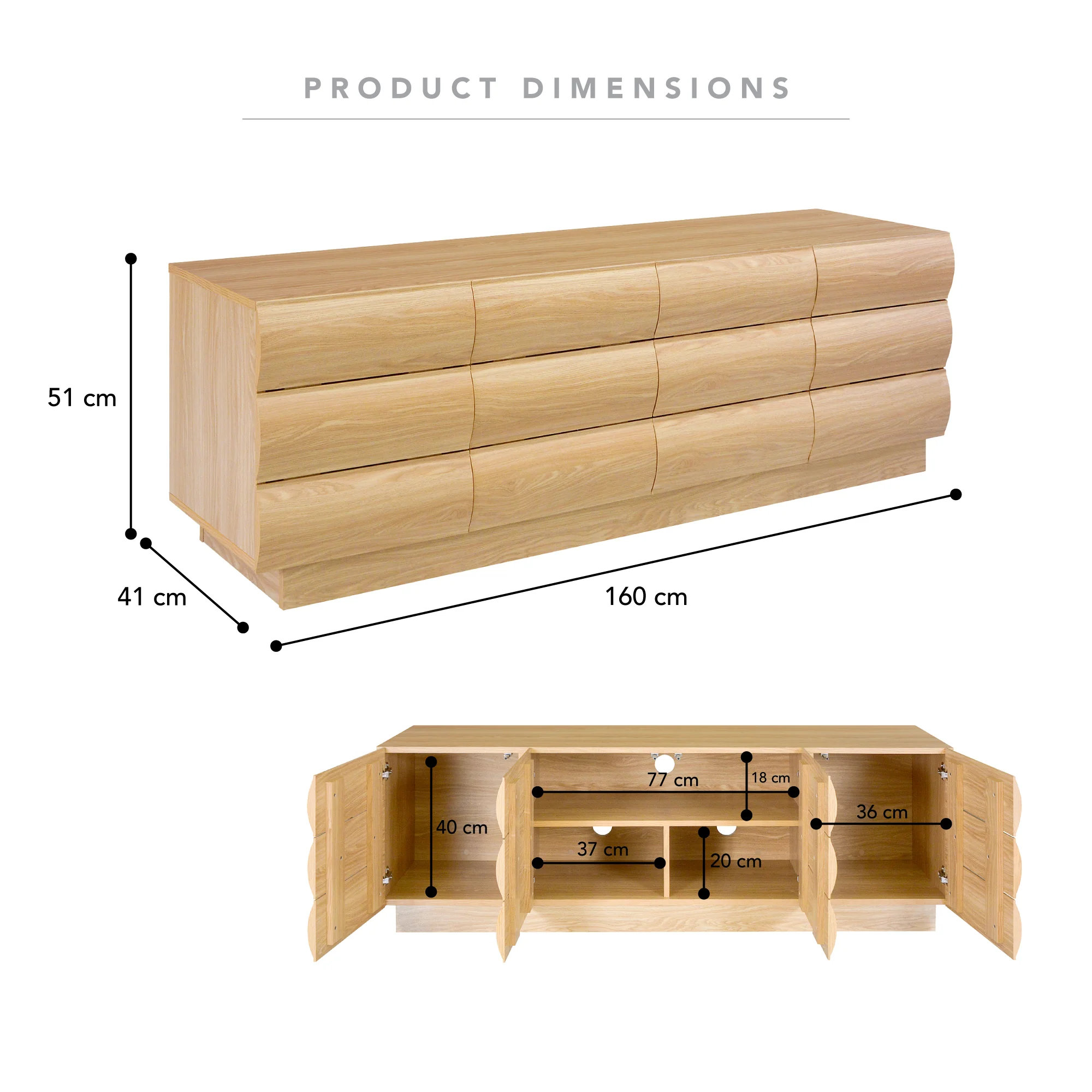 Elsene Entertainment Unit Natural (160cm) - Image 3