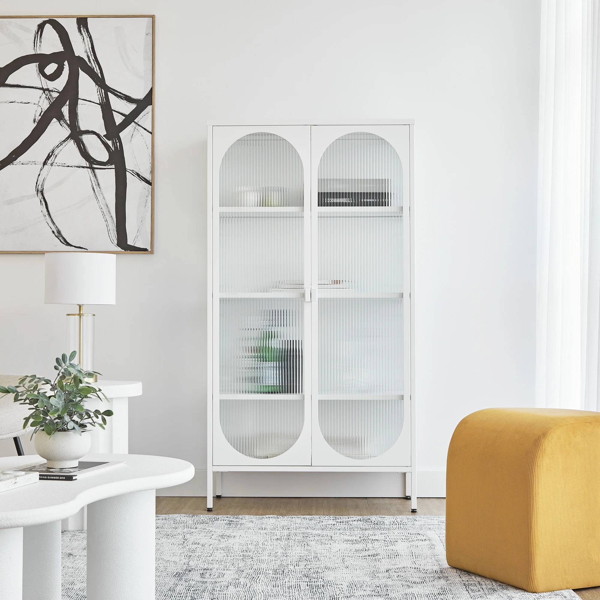 Eve Modern Large Metal Cabinet White - Image 3