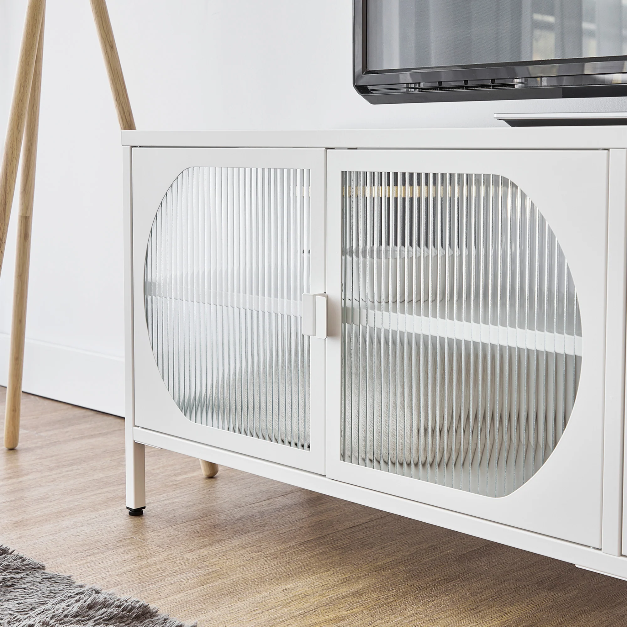 Eve Modern Metal Entertainment Unit White (160cm) - Image 4