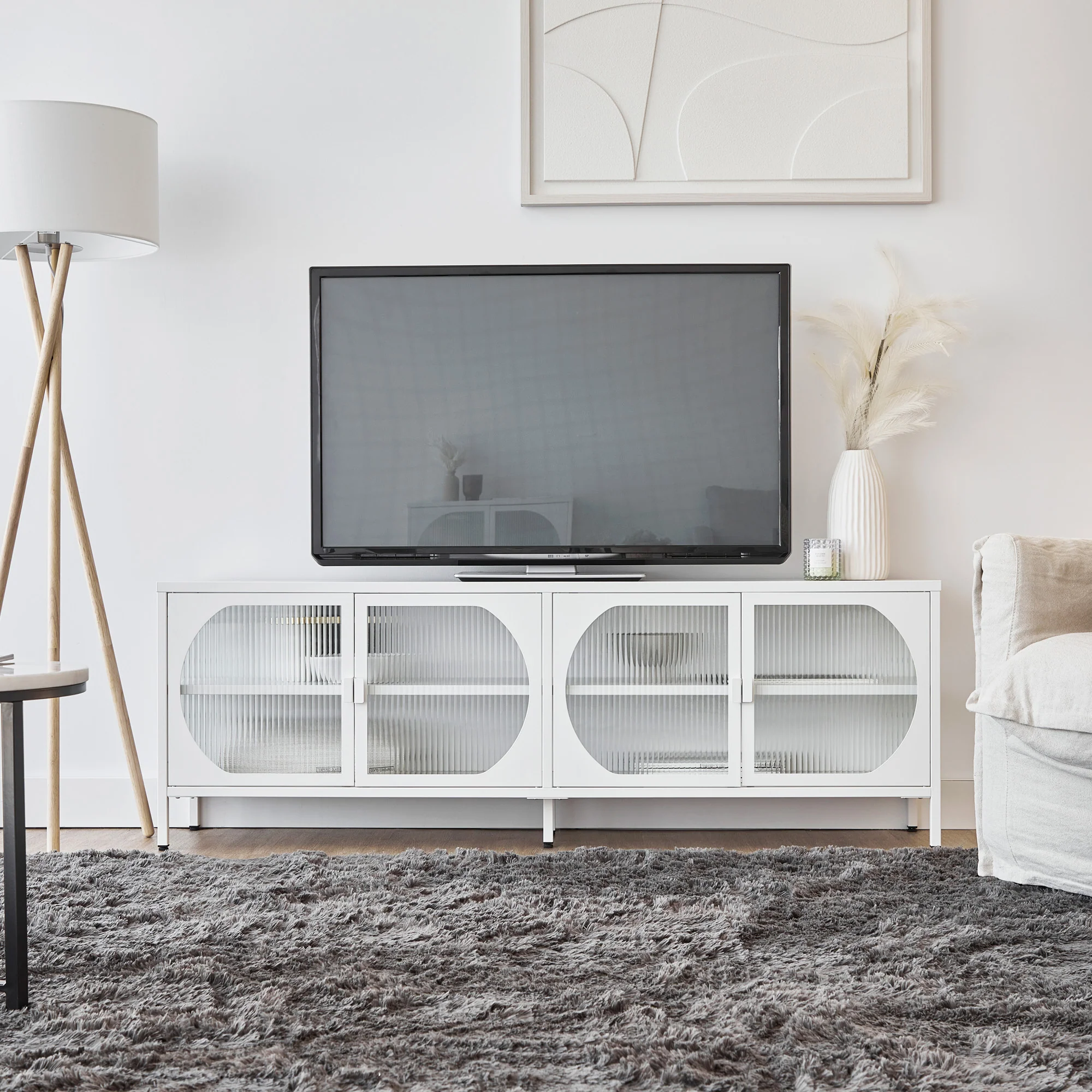 Eve Modern Metal Entertainment Unit White (160cm) - Image 5