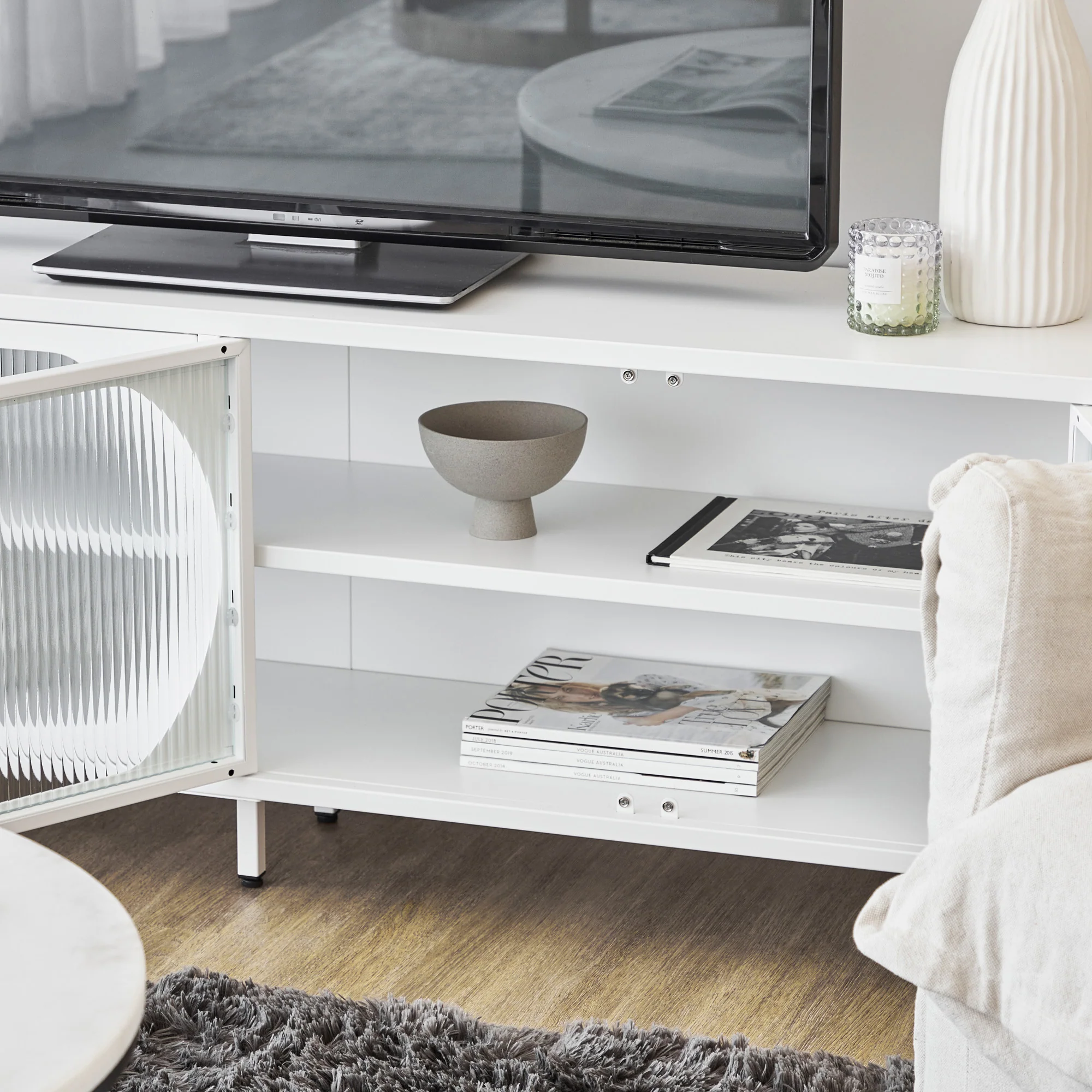Eve Modern Metal Entertainment Unit White (160cm) - Image 7