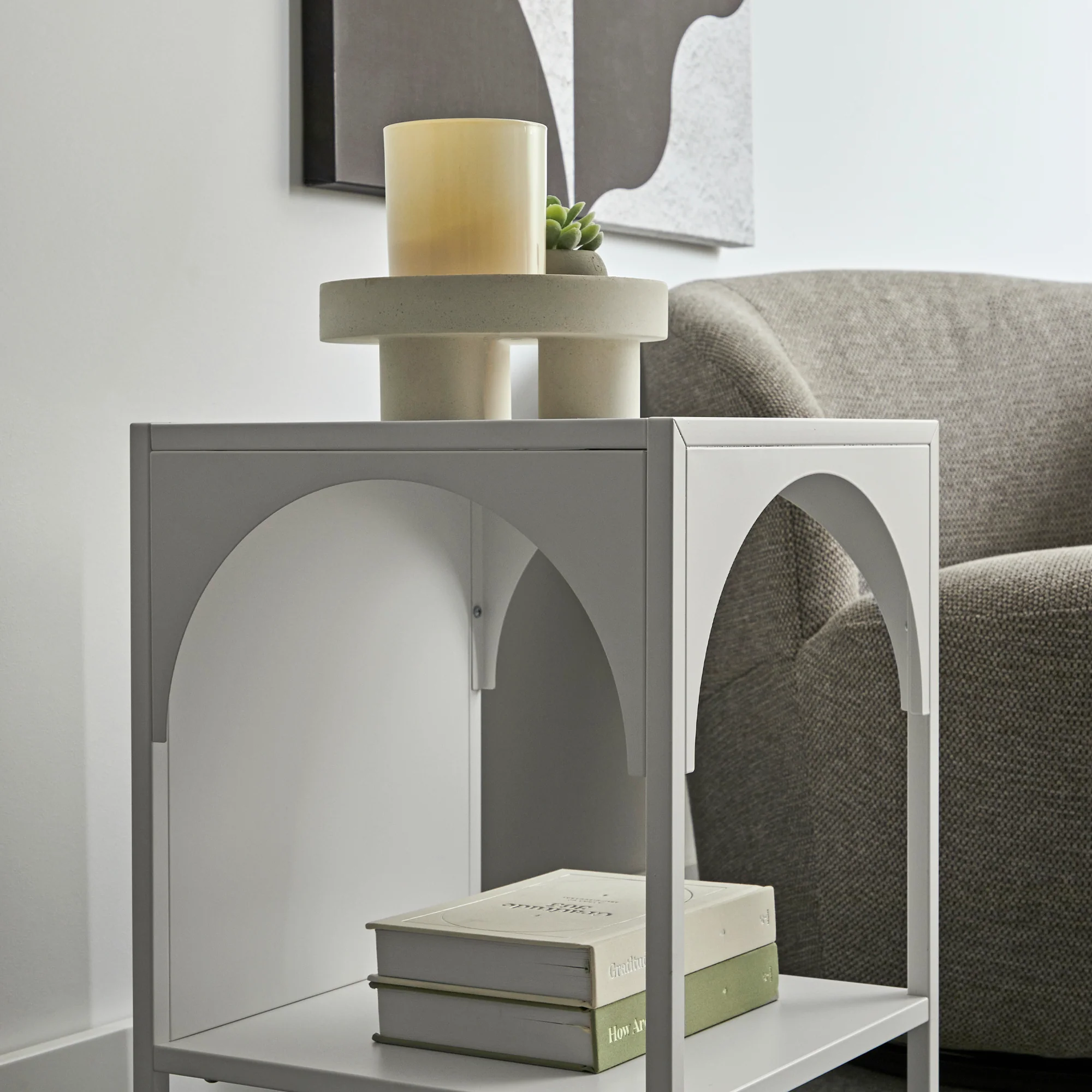 Eve Metal Open Front Side Table White - Image 5