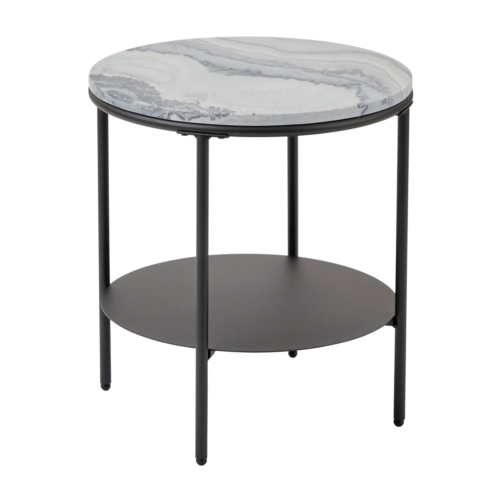 Fernando Marble and Metal Side Table Black - Image 2