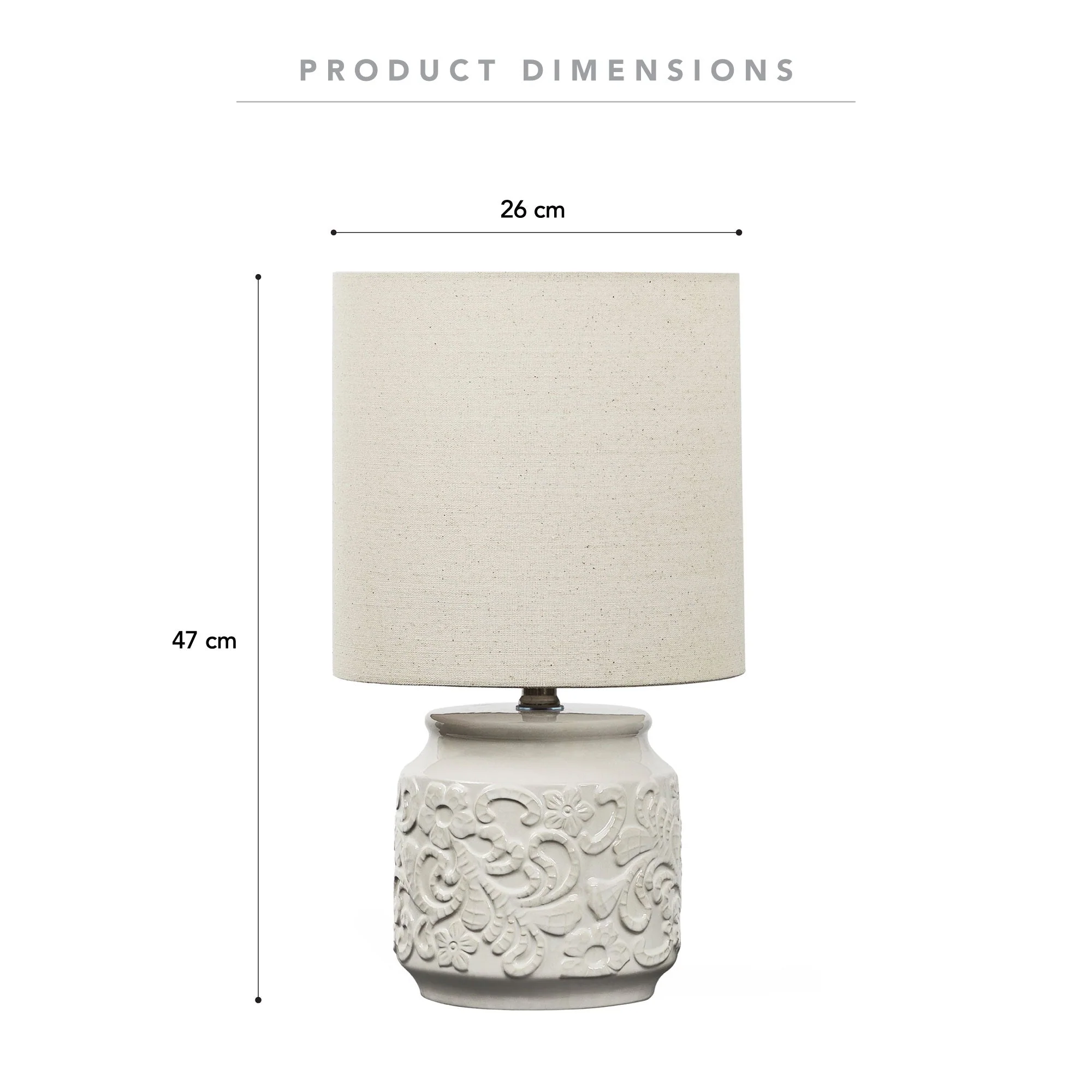 Florence Modern Ceramic Table Lamp White - Image 3