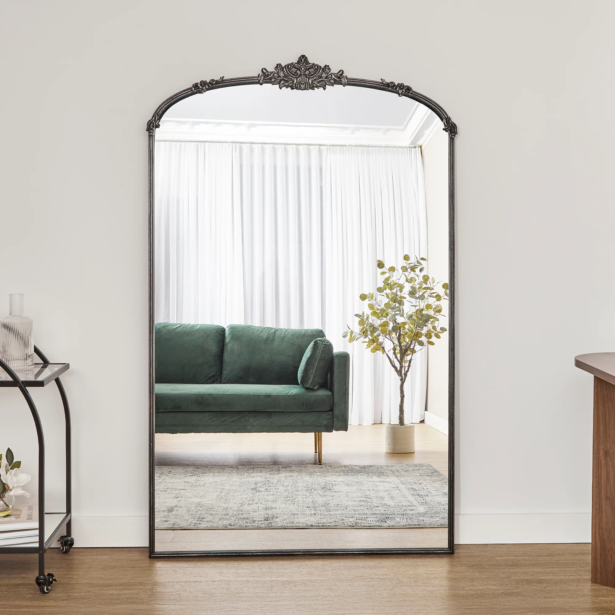 Florence XL 180cm Baroque Mirror Black - Image 6