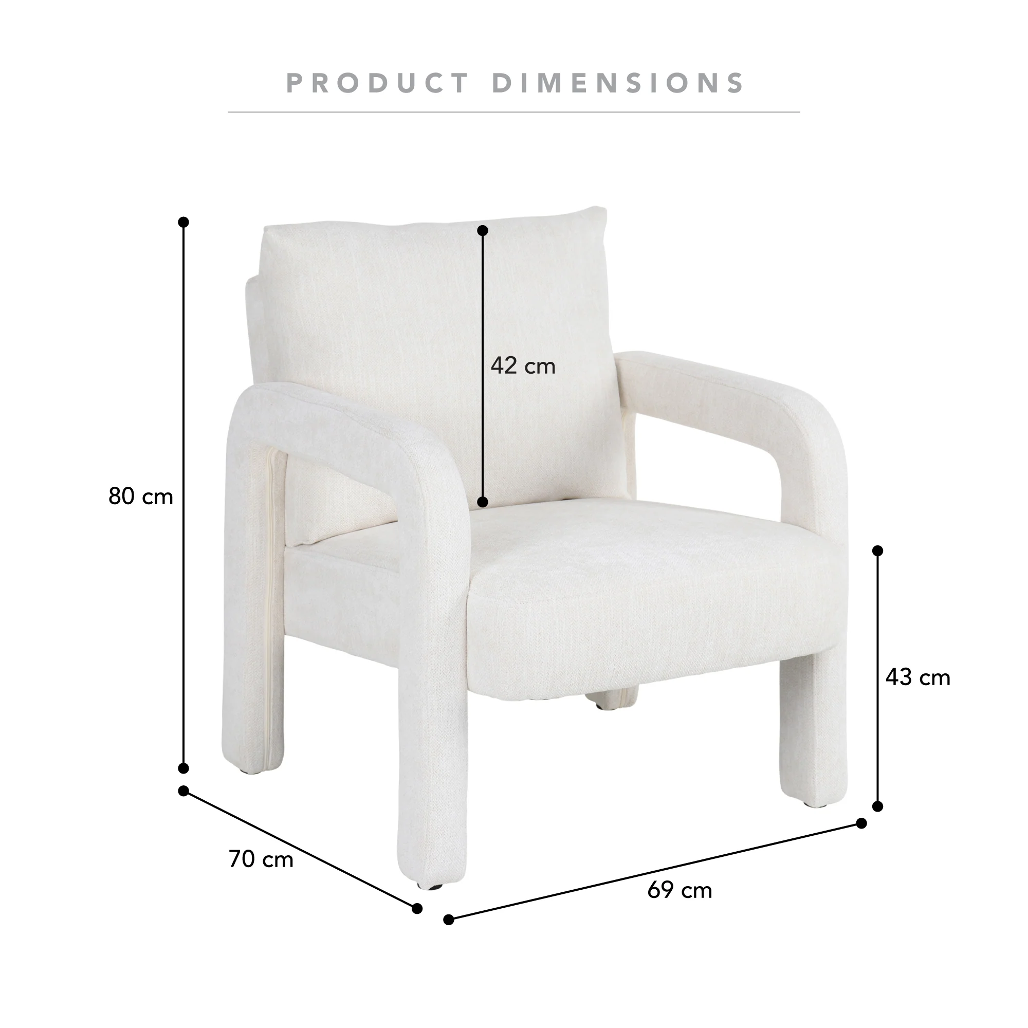 Foster Armchair Cream - Image 3
