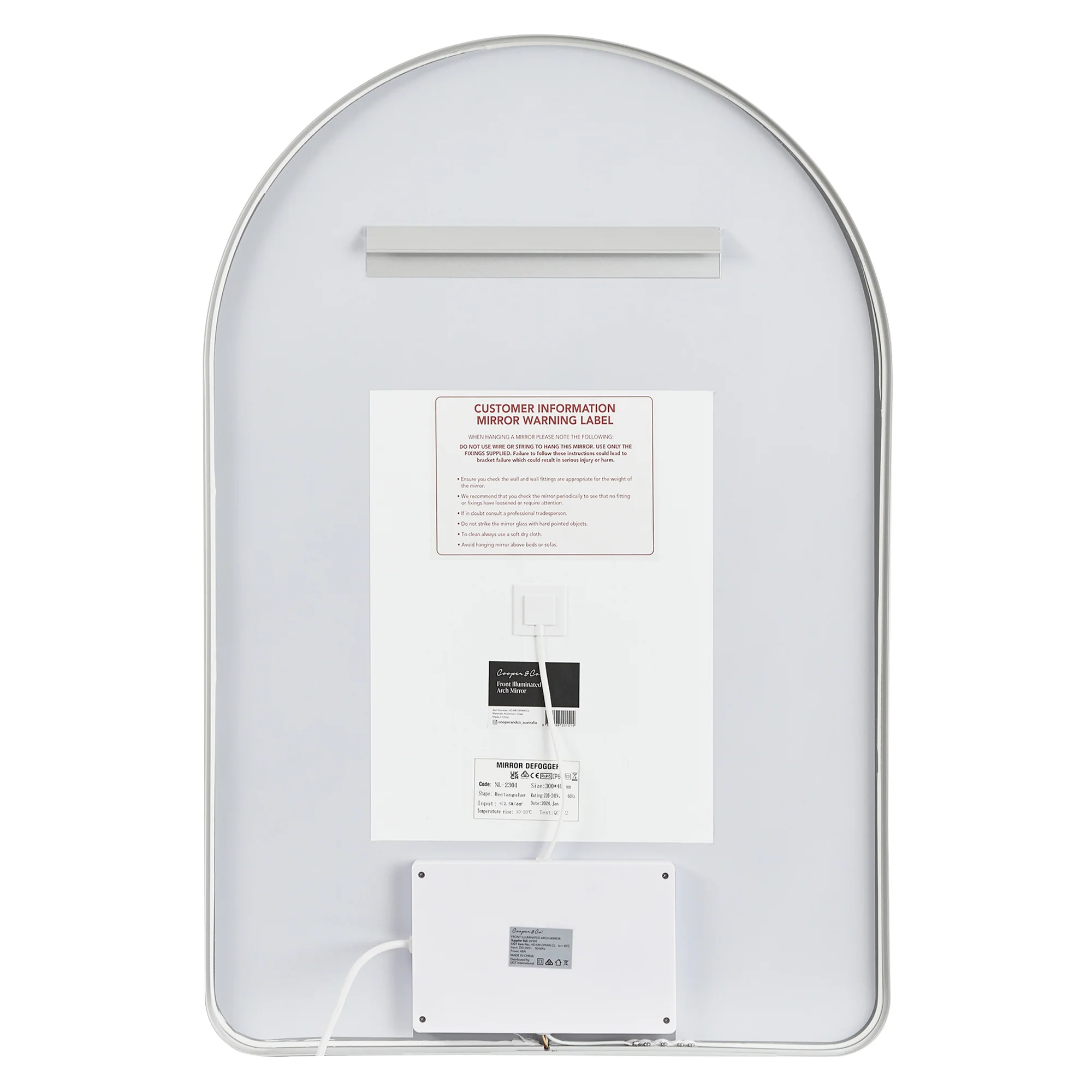 Front Illuminated 90cm LED Arch Mirror - Image 11