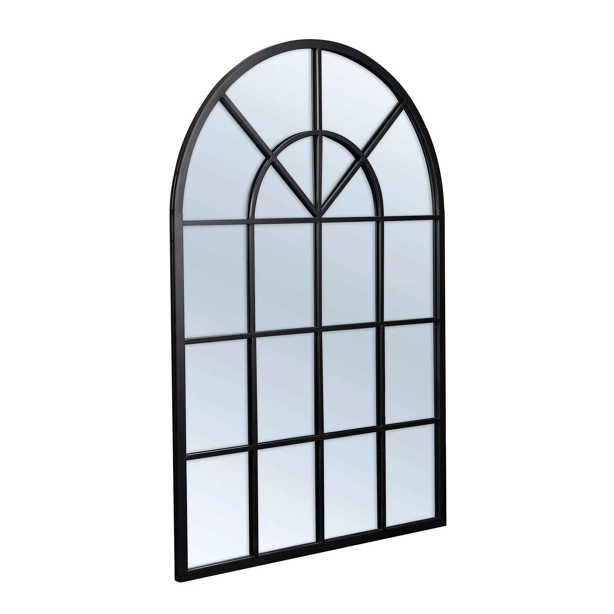 Grace 135cm Large Arch Iron Indoor Outdoor Mirror Black - Image 5