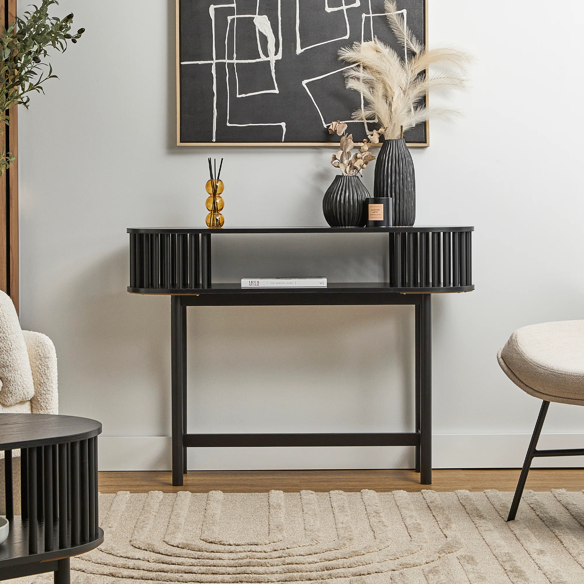 Halo Console Table Black (110cm) - Image 4