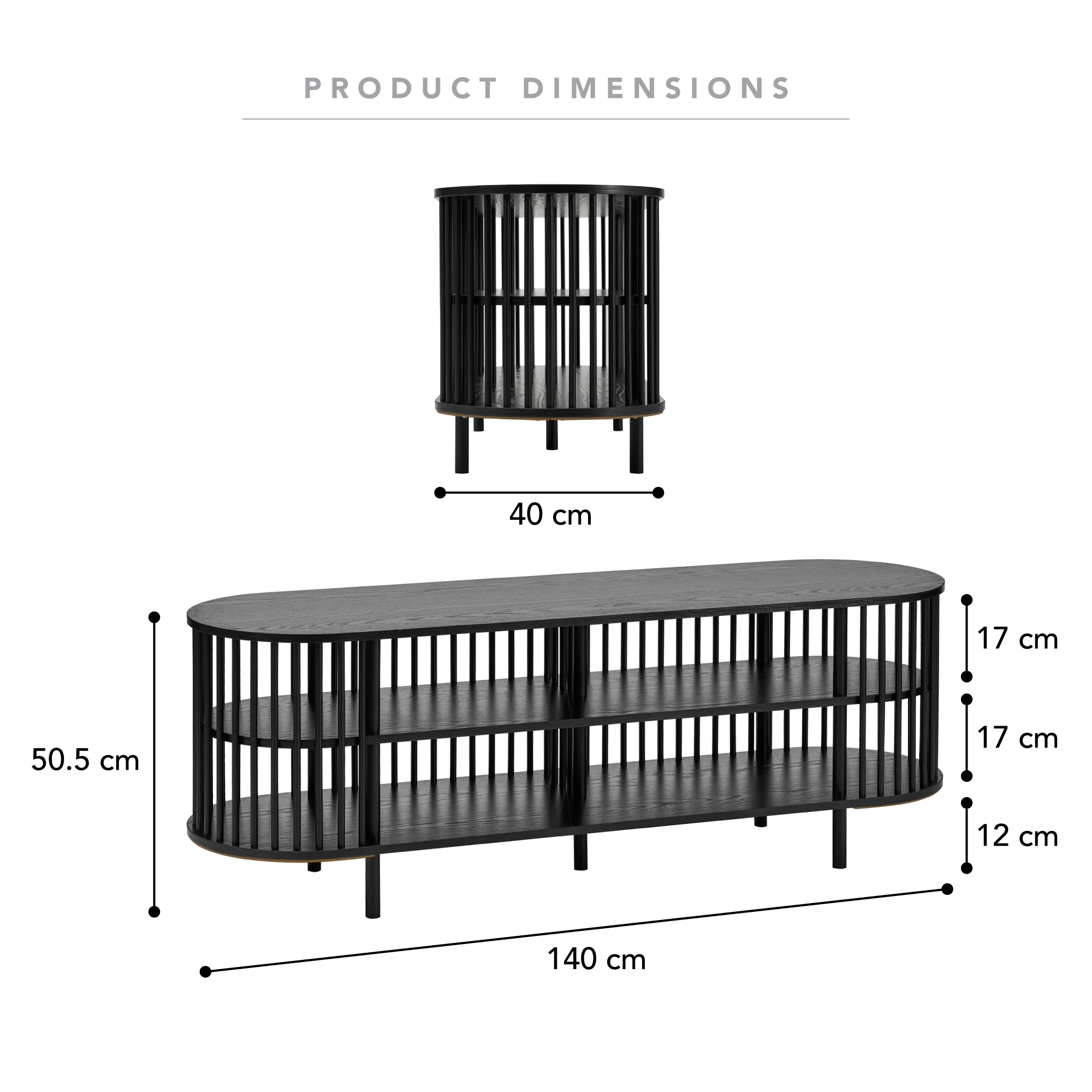 Halo 140cm Entertainment Unit Black - Image 3