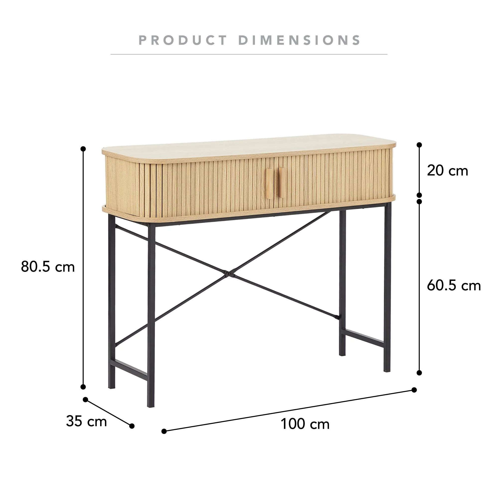 Haven Sliding Door Console Table Natural (100cm) - Image 5