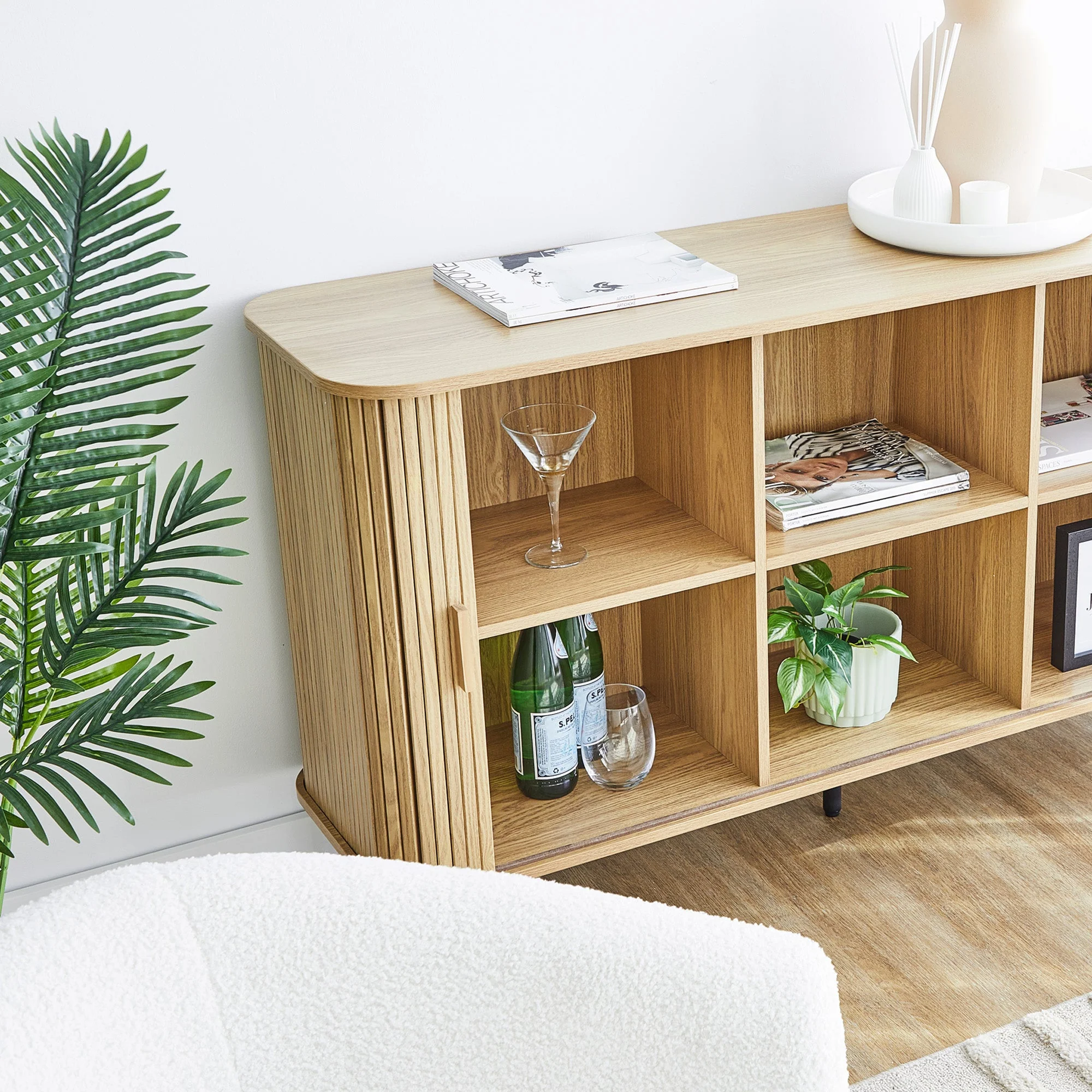 Haven Sliding Door Sideboard Natural (140cm) - Image 8