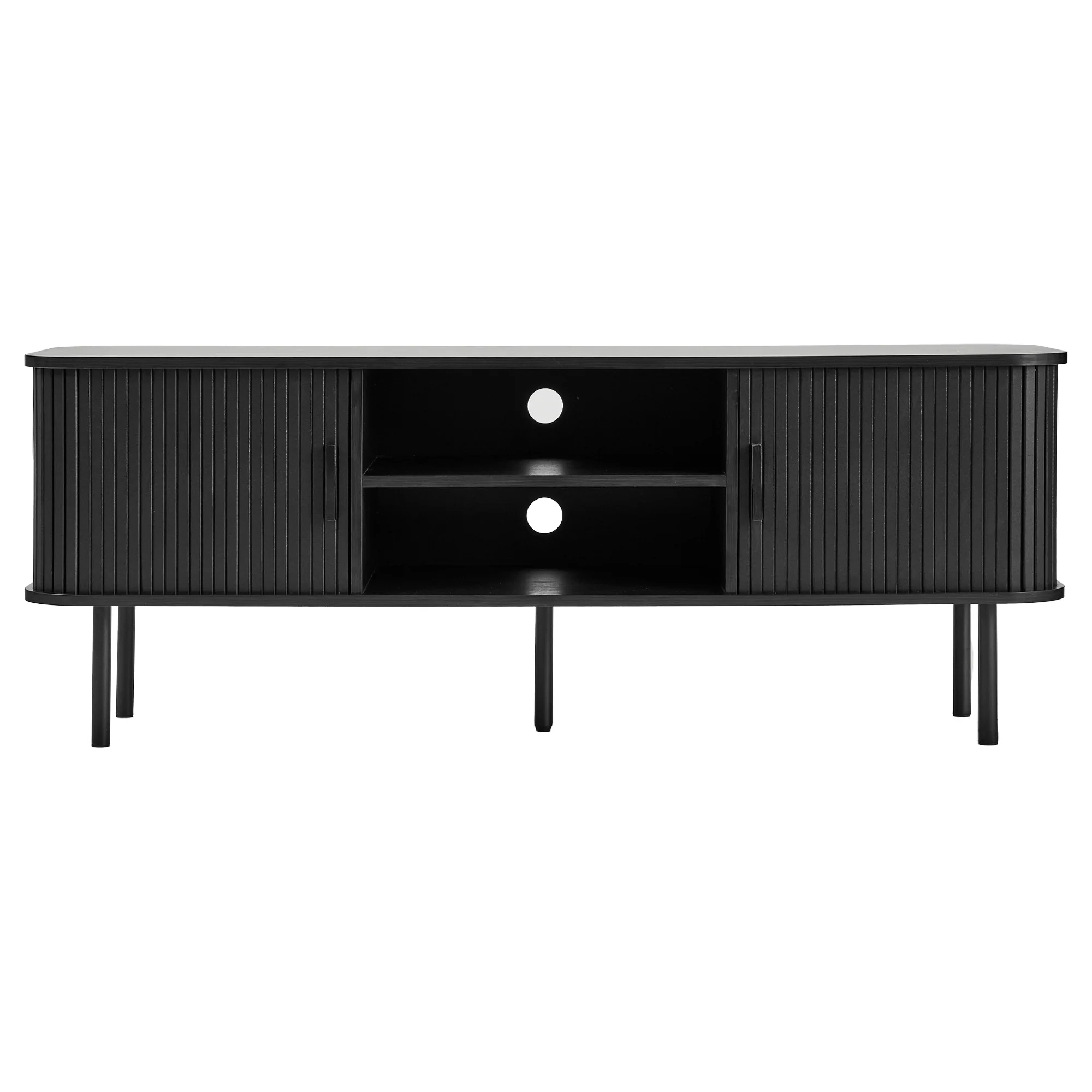 Haven Sliding Door Entertainment Unit Black (140cm) - Image 12