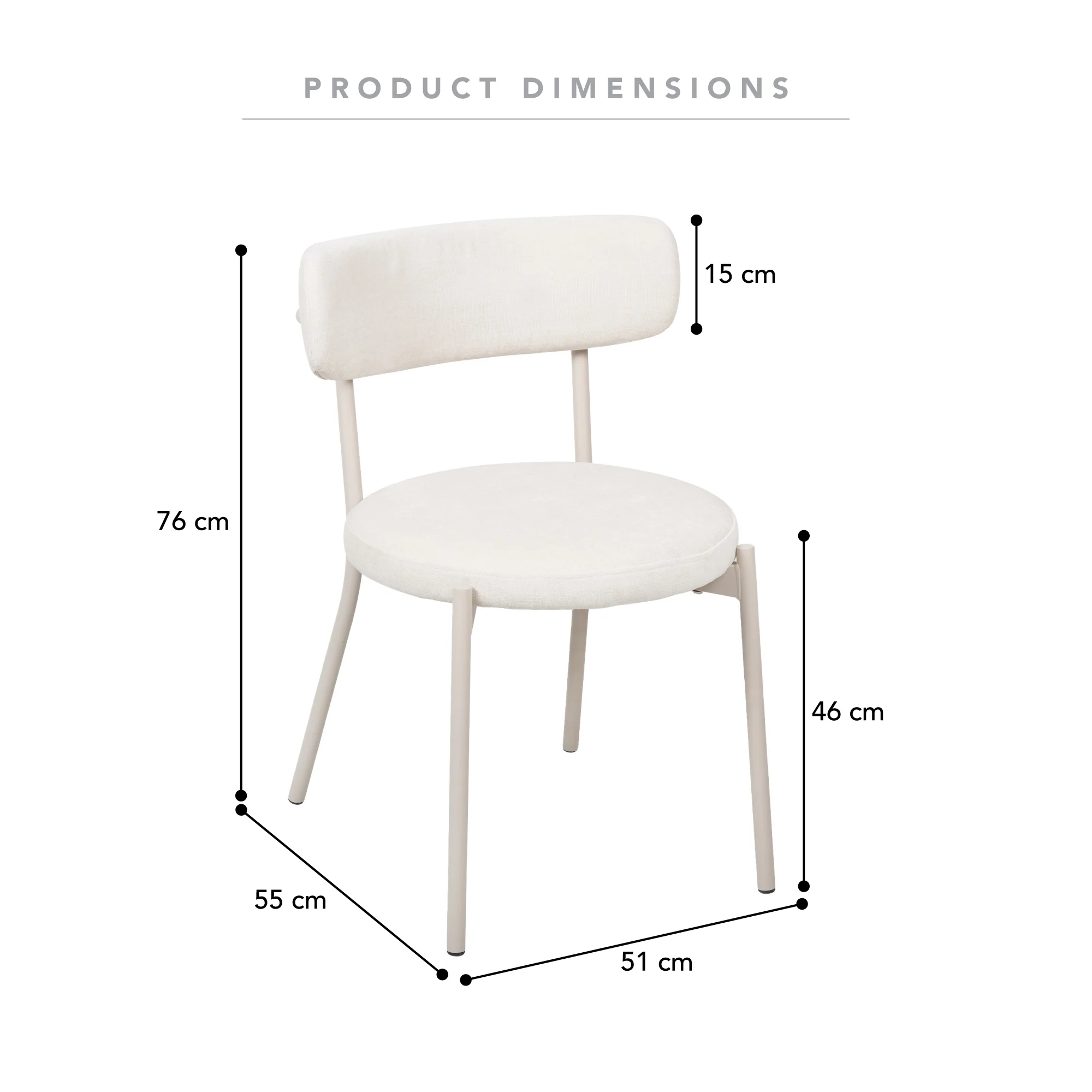 Hawthorn Set of 2 Dining Chairs Cream - Image 3