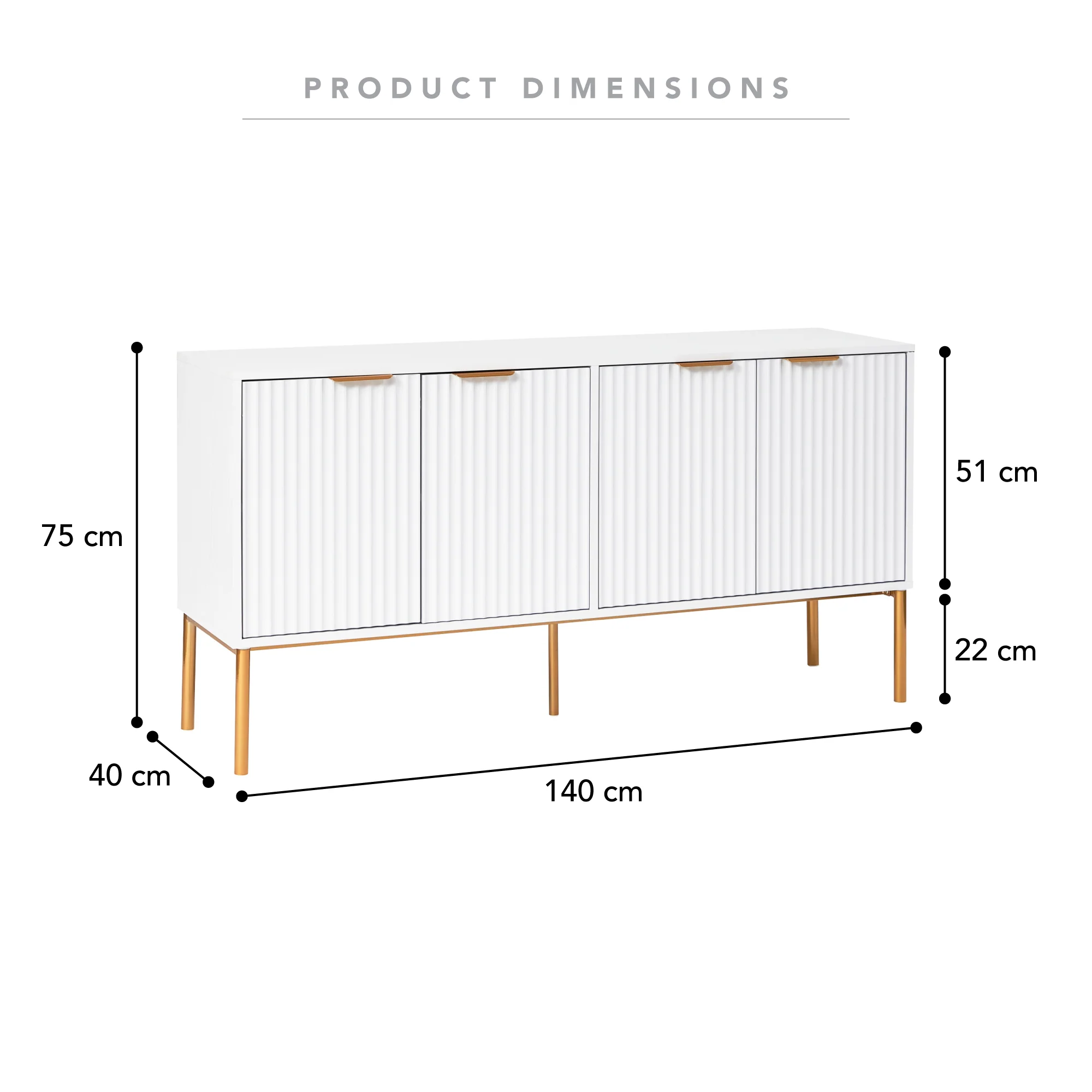 Indy Sideboard White (140cm) - Image 3