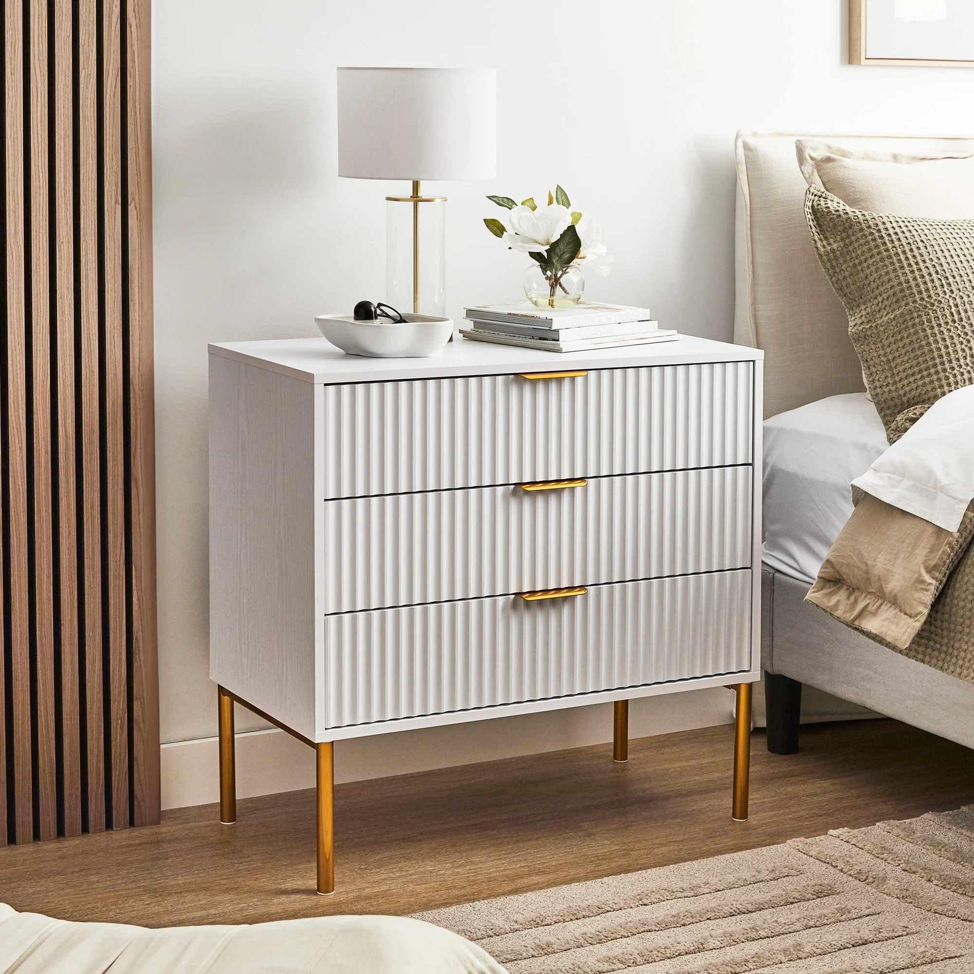 Indy Chest of 3 Drawers White