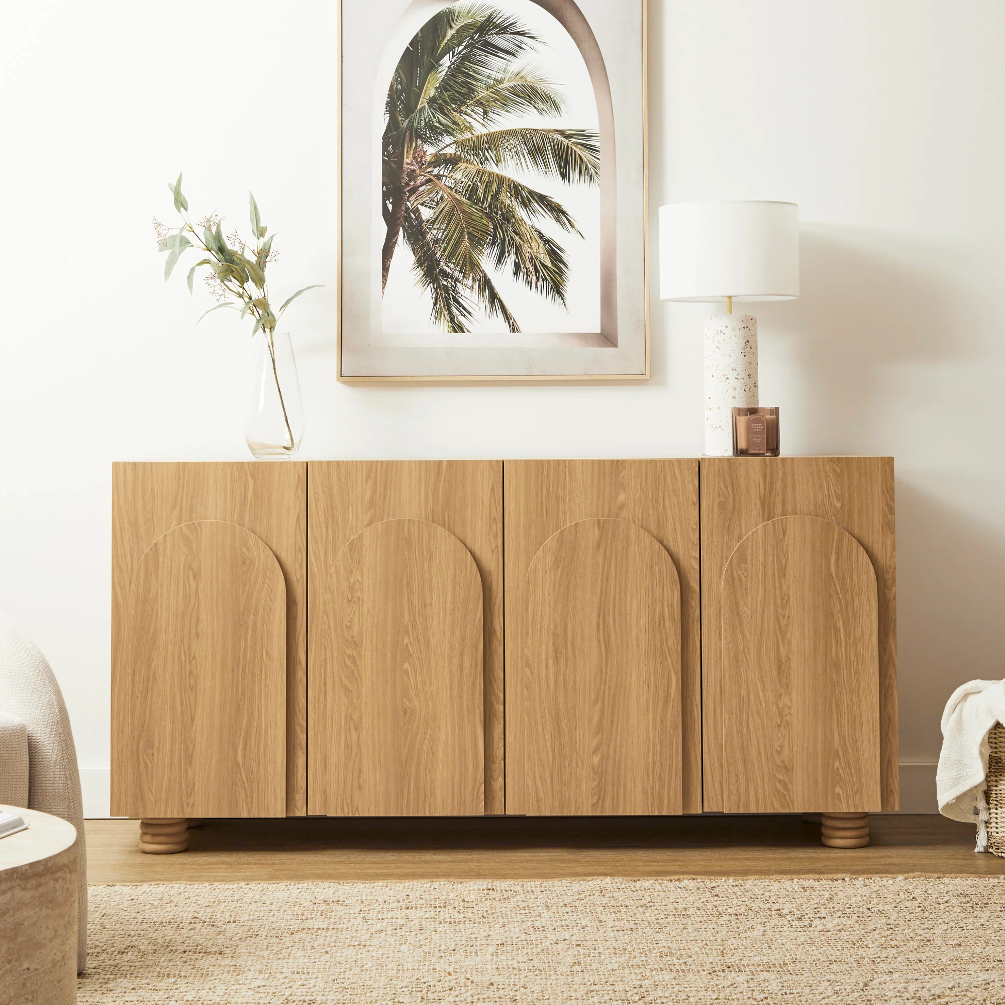 Kaari 4 Door Sideboard Natural (160cm) - Image 5
