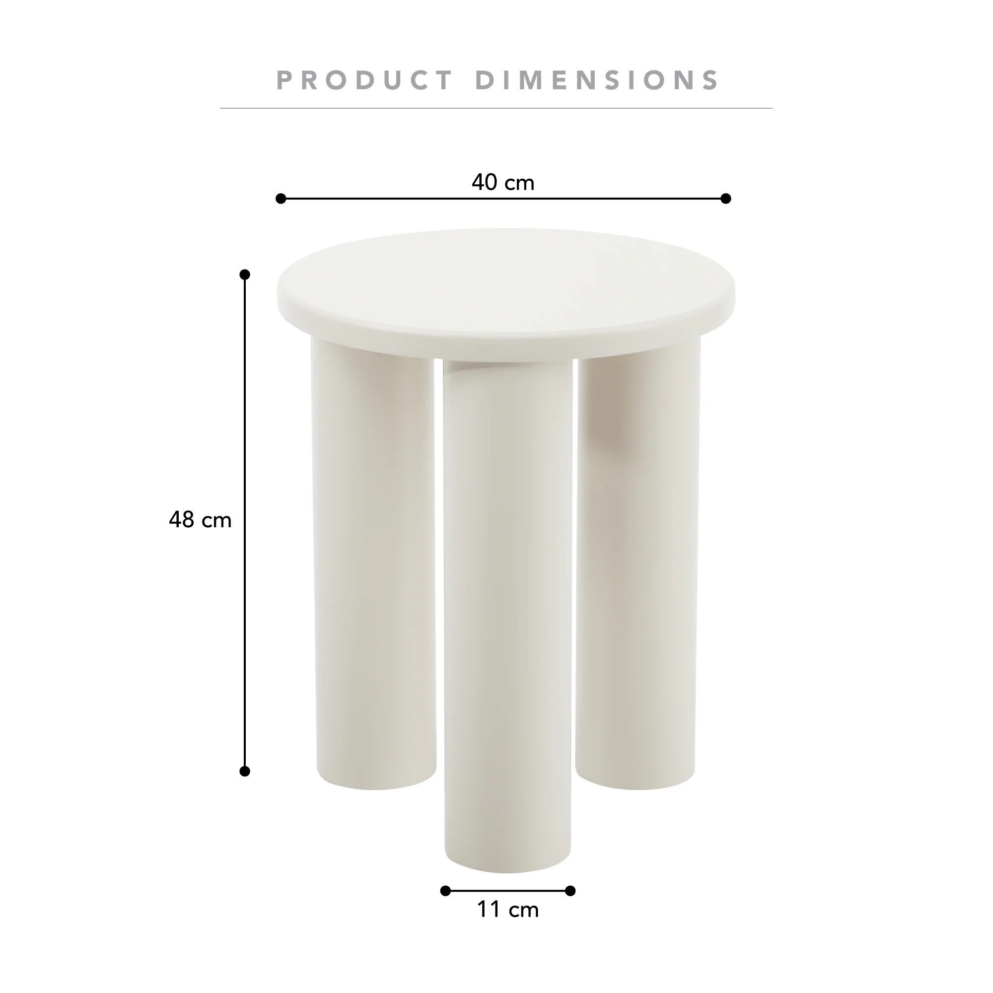 Kingsley Side Table Cream - Image 3