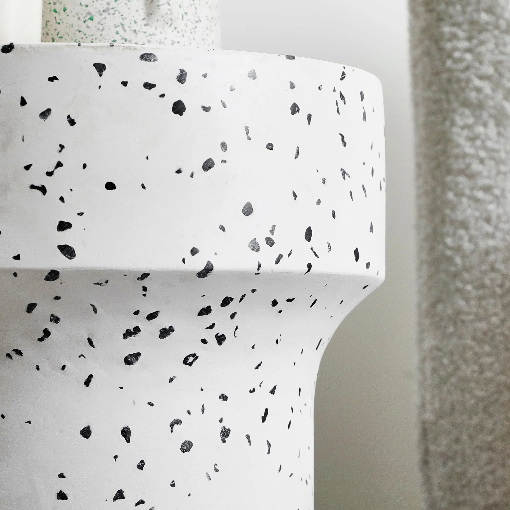 Leon Terrazzo Side Table Stool Speckle White - Image 8