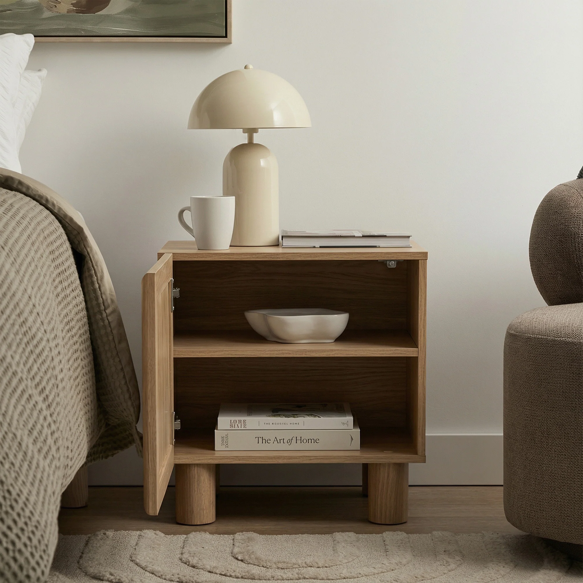 Linero Bedside Table Oak (Set of 2) - Image 5