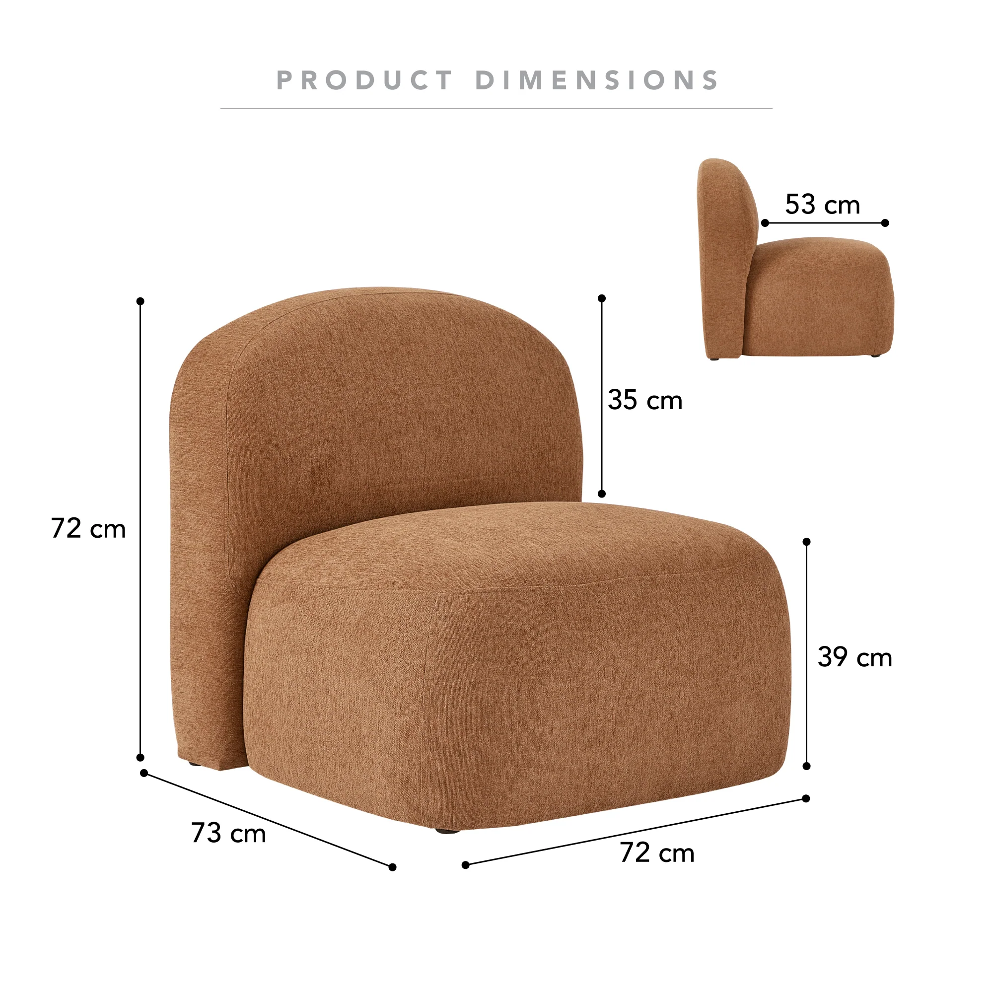 Luca Block Accent Chair Pumpkin - Image 3