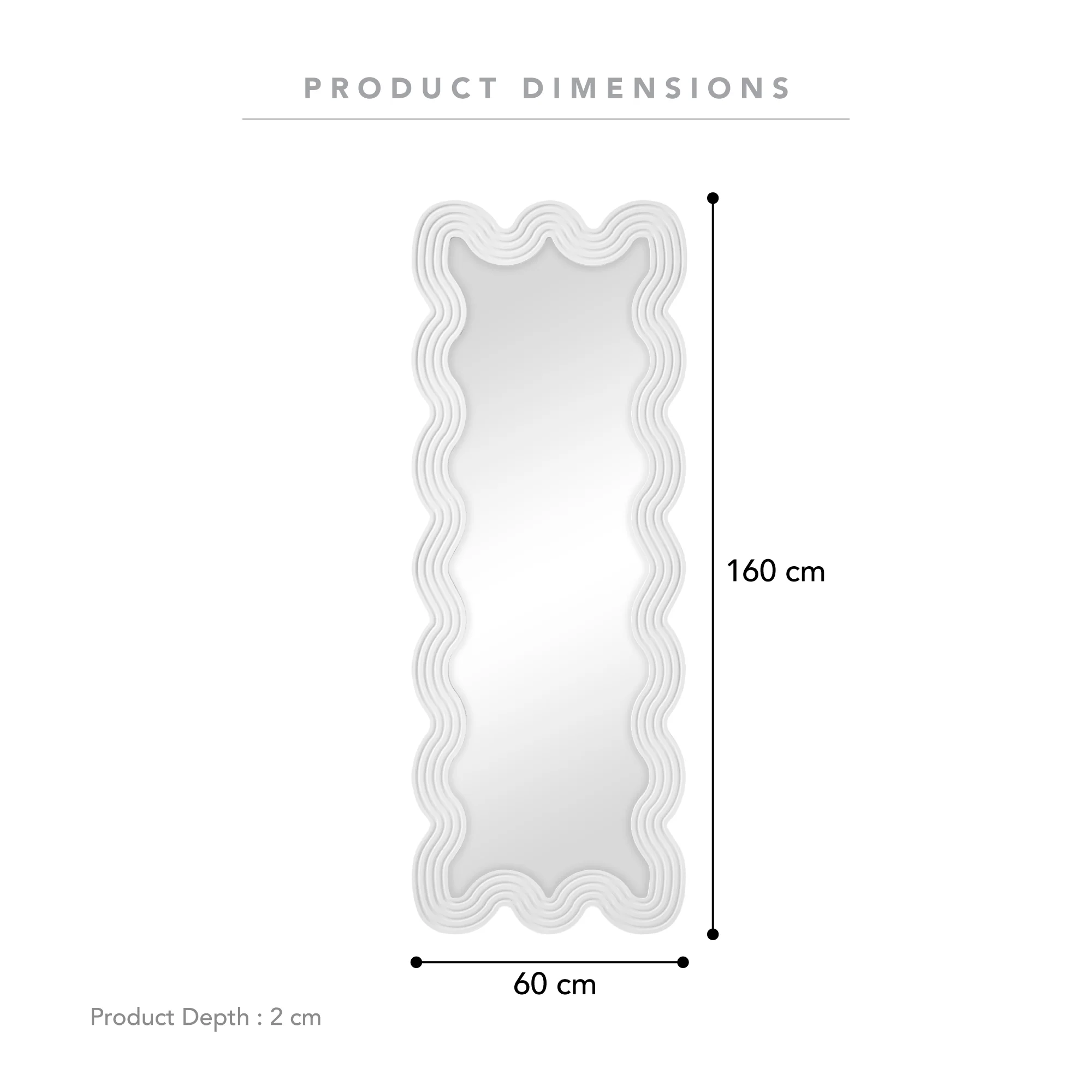 Lulu 160cm Floor Mirror White - Image 3